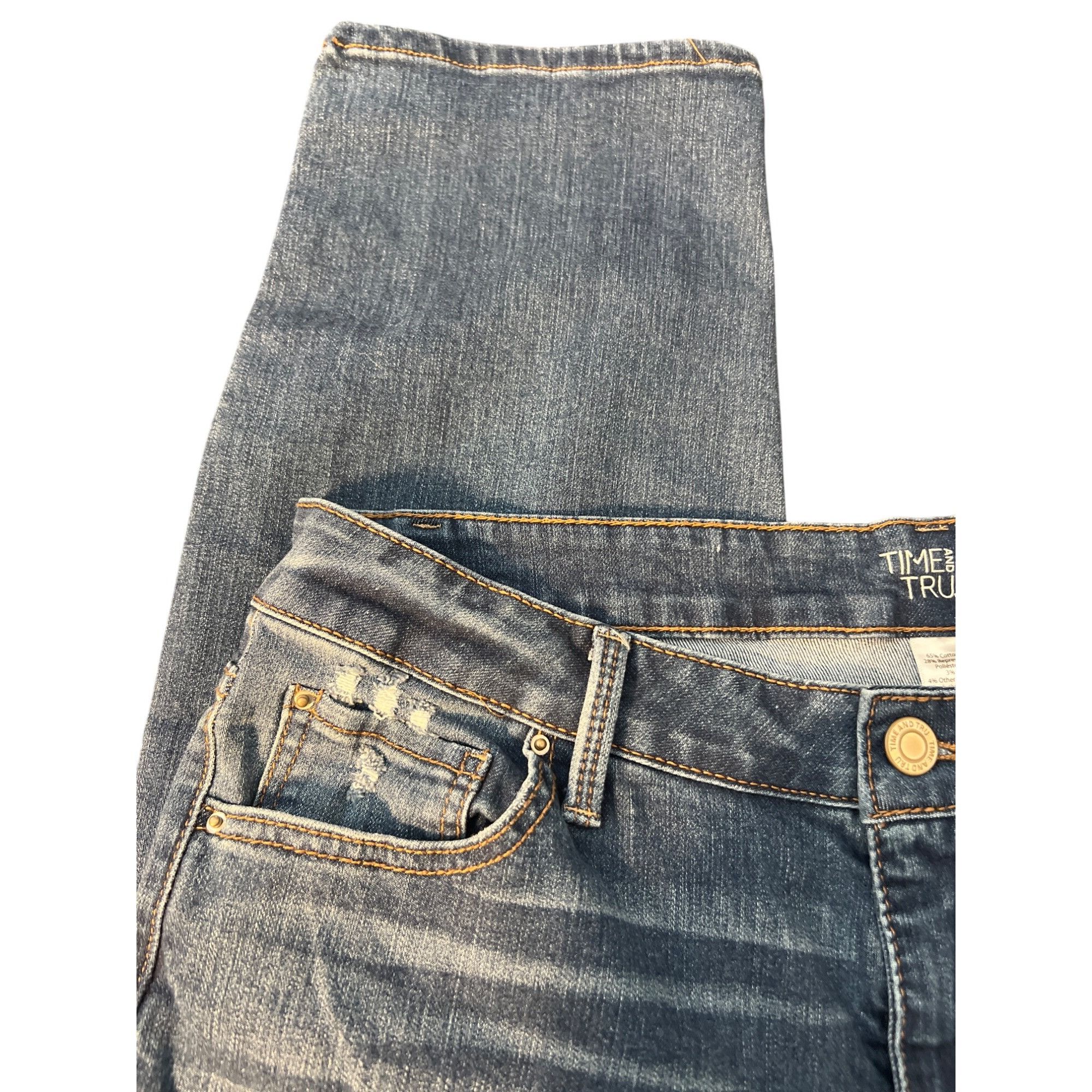 Other Time & Tru Distressed Straight Blue Jeans Denim Plus Size 18 Size 40" / US 18 - 4 Thumbnail