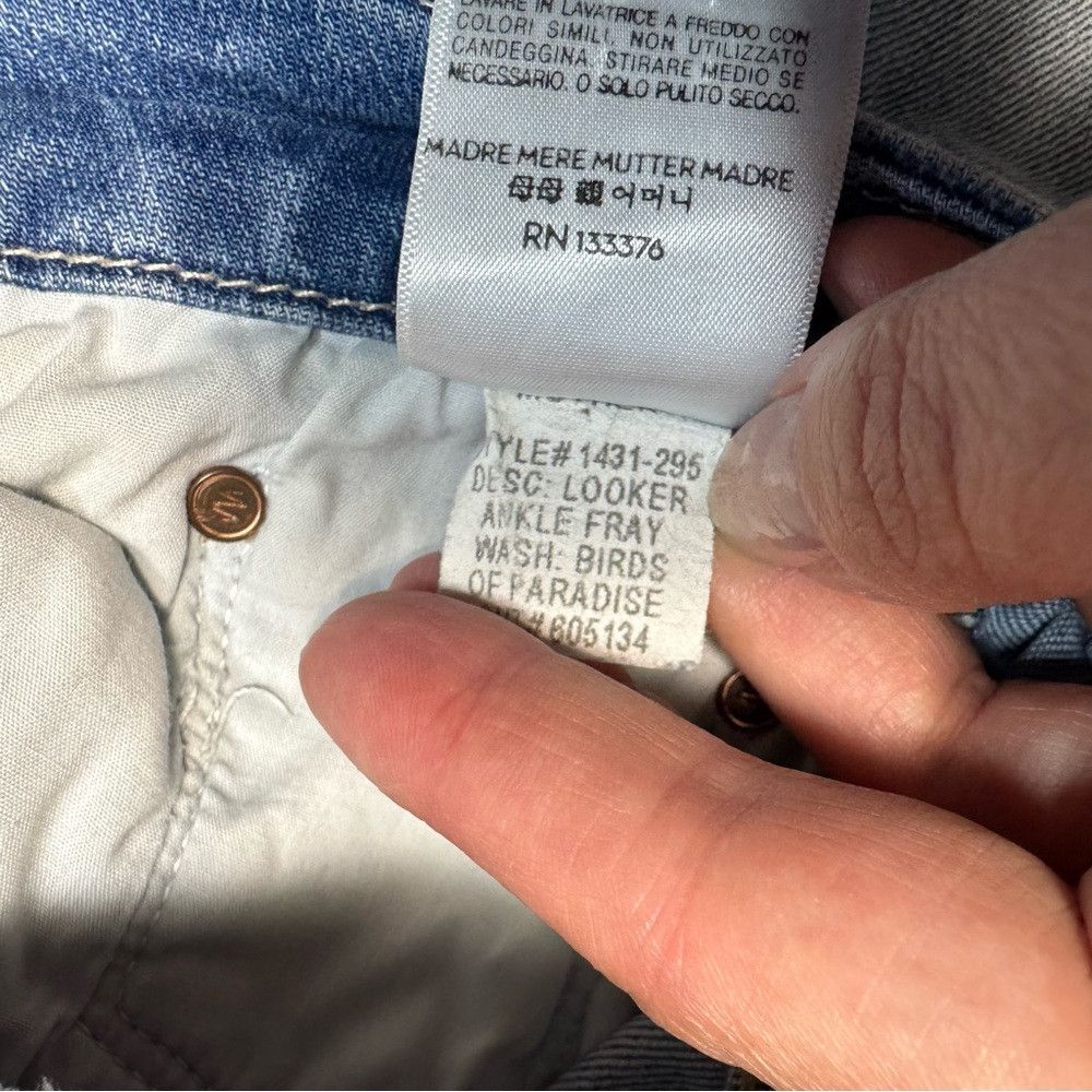 MOTHER MOTHER The Looker Ankle Fray Birds of Paradise Jeans Size 2 Size 28" / US 6 / IT 42 - 8 Thumbnail