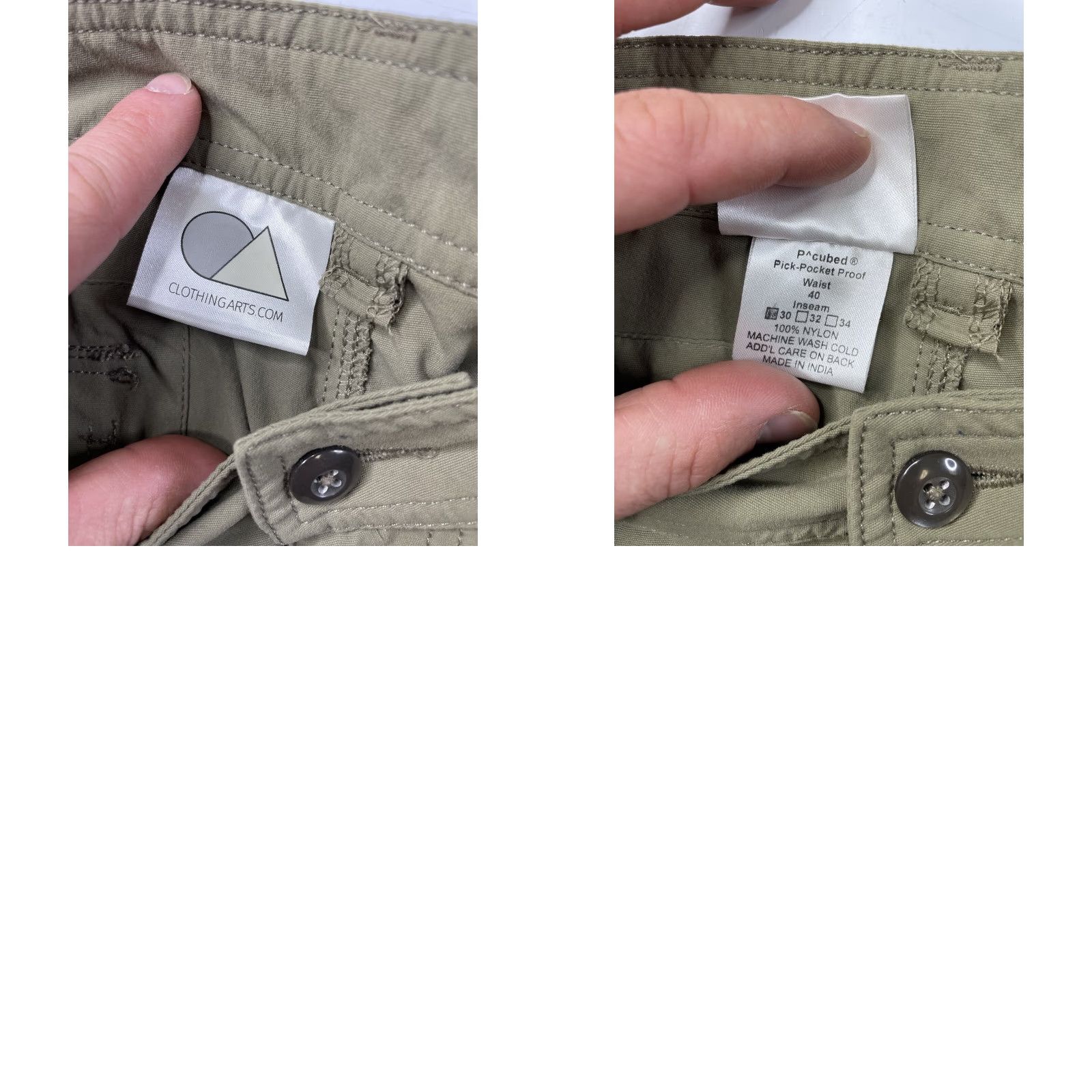 Vintage Clothing Arts P^cubed Cargo Pants Mens 40x30 Khaki Brown Tan Pockets Zip Straight Regular Size US 40 / EU 56 - 8 Thumbnail