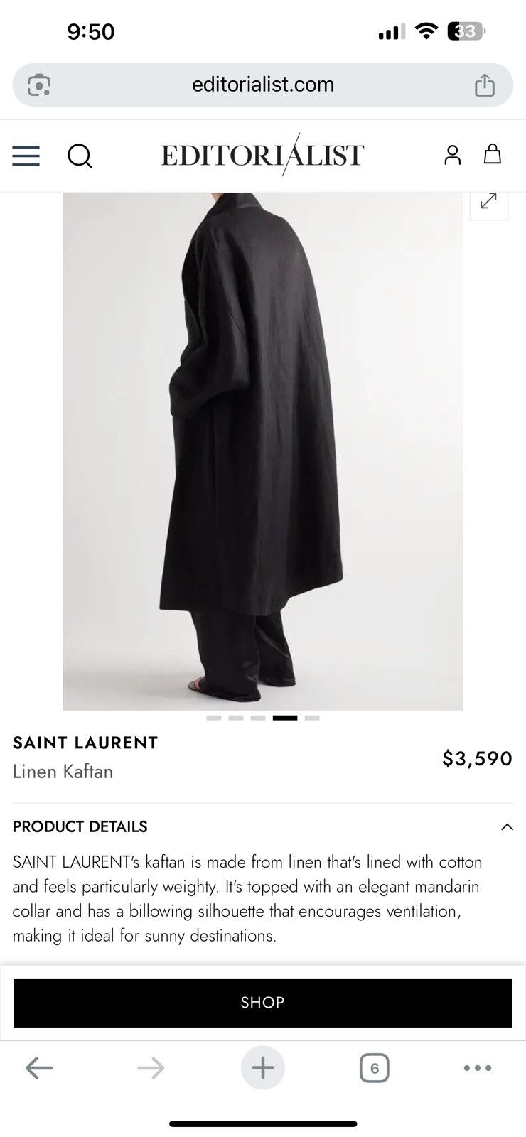 Saint Laurent Paris Saint Laurent men’s linen kaftan linen jacket. 54/XL. $3590 Size US L / EU 52-54 / 3 - 14 Thumbnail