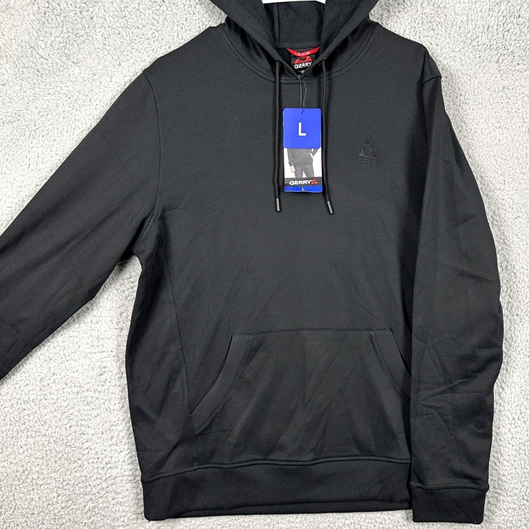 Vintage Gerry Sweatshirt Hoodie Mens Large Black Drawstring Pullover Pocket NEW Size US L / EU 52-54 / 3 - 2 Thumbnail