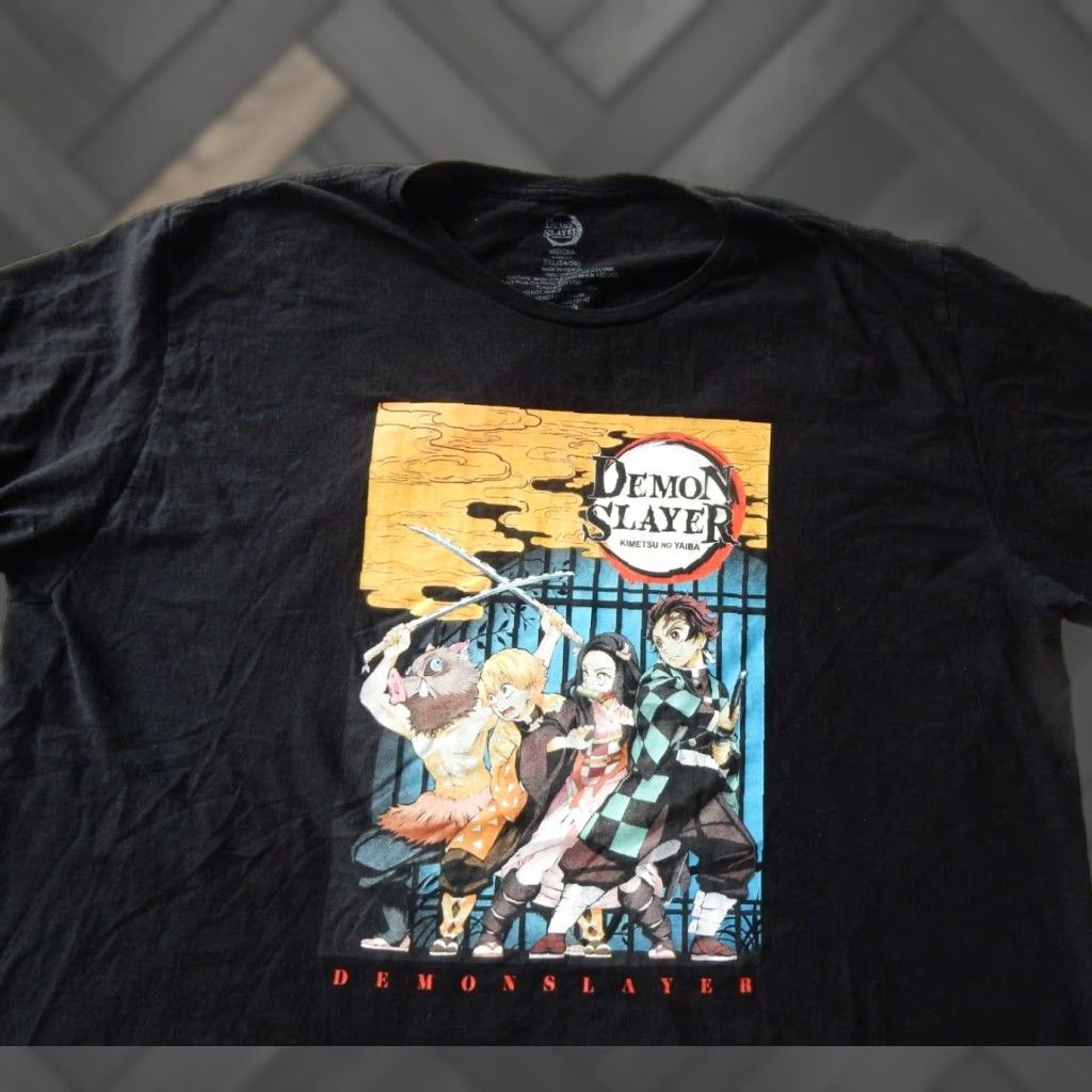 Vintage VINTAGE Demon Slayer T-Shirt Men 3XL Short Sleeve Black Cotton Anime Clothing Size US XXL / EU 58 / 5 - 1 Preview