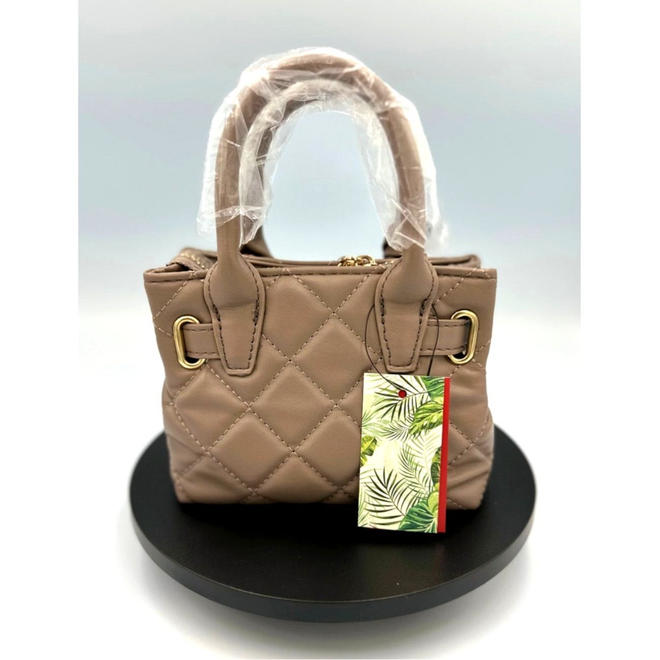 Badgley Mischka Badgley Mischka Mini Diamond Quilted Tote - Taupe Size ONE SIZE - 5 Thumbnail