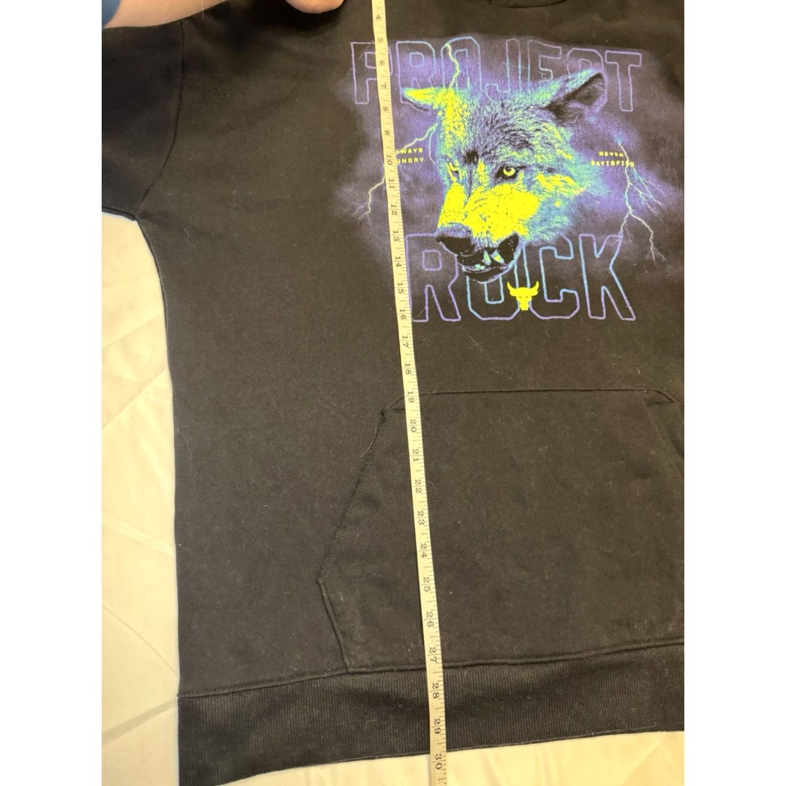 Under Armour Under Armour Project Rock Wolf Hoodie Mens XL Black Graphic Print Double Sided Size US XL / EU 56 / 4 - 6 Thumbnail