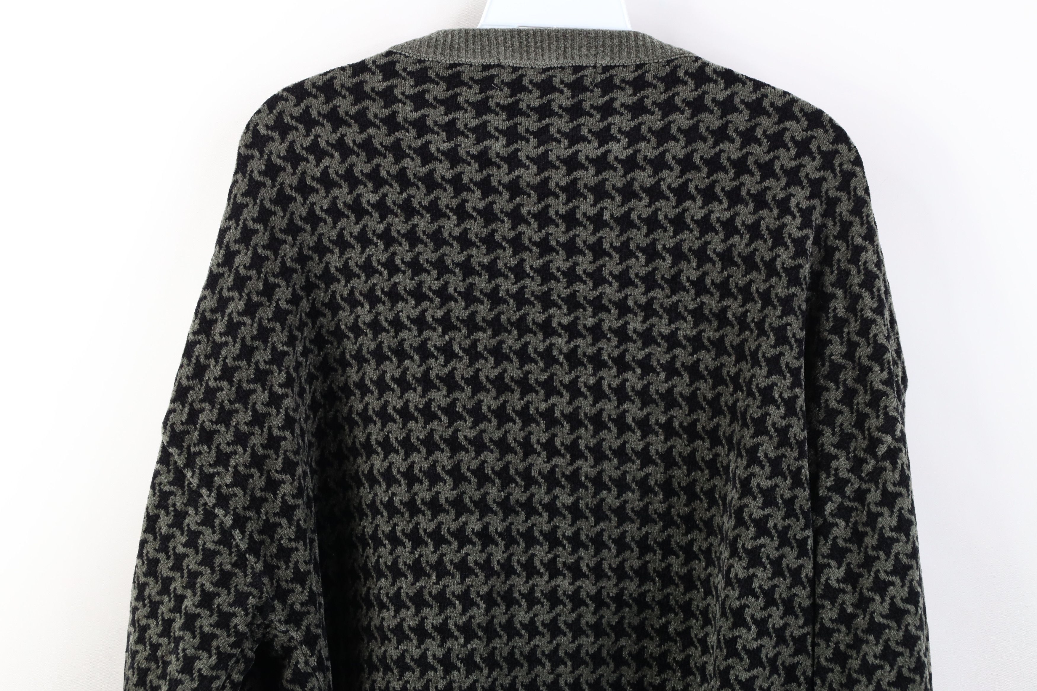 Vintage Vintage 90s Streetwear Houndstooth Fleece Crewneck Sweater Size US XL / EU 56 / 4 - 8 Thumbnail