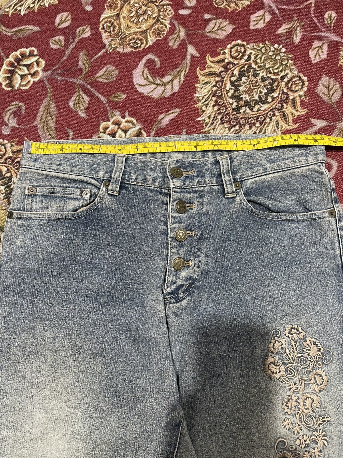 If Six Was Nine × Le Grande Bleu (L.G.B.) × Tornado Mart Vintage Tornado Mart Tribal Denim Pants Size US 31 - 11 Thumbnail