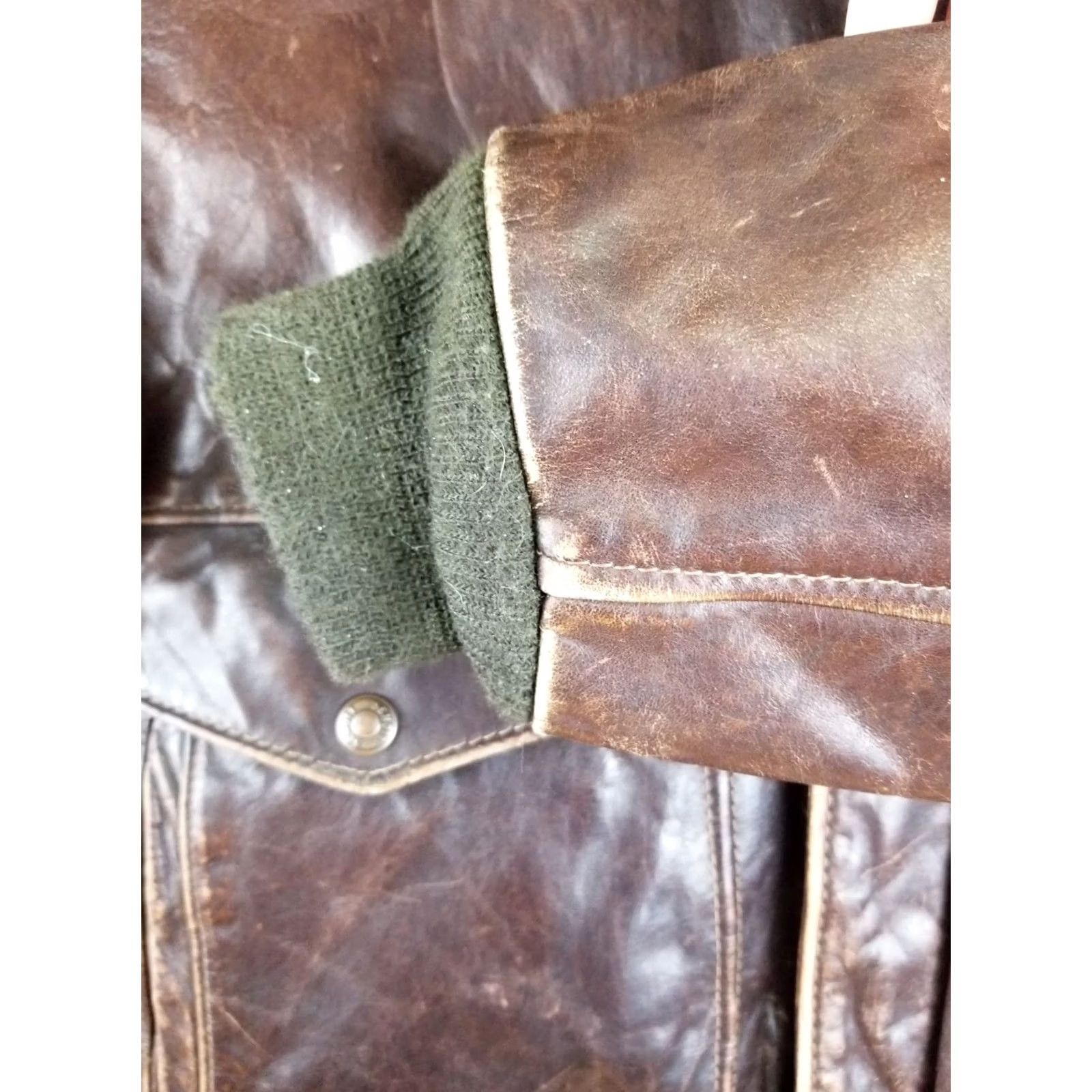 Schott VINTAGE Schott G-1 STYLE FLIGHT LEATHER JACKET SZ 44 WITH LINING Jacket Men Brown 70s Military Motorcycle Lined Size US S / EU 44-46 / 1 - 6 Thumbnail