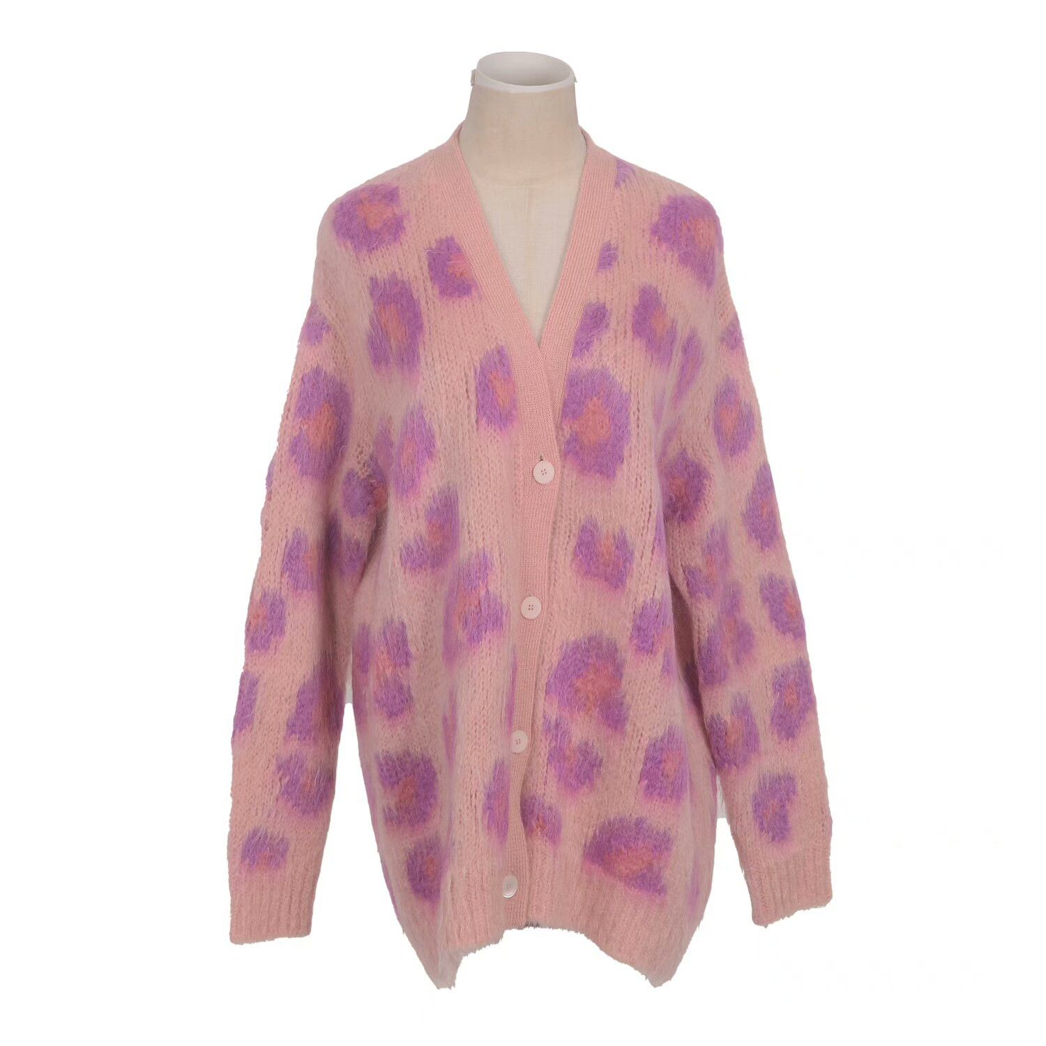 Miu Miu Miu Miu Leopard Mohair Cardigan Size S / US 4 / IT 40 - 1 Thumbnail