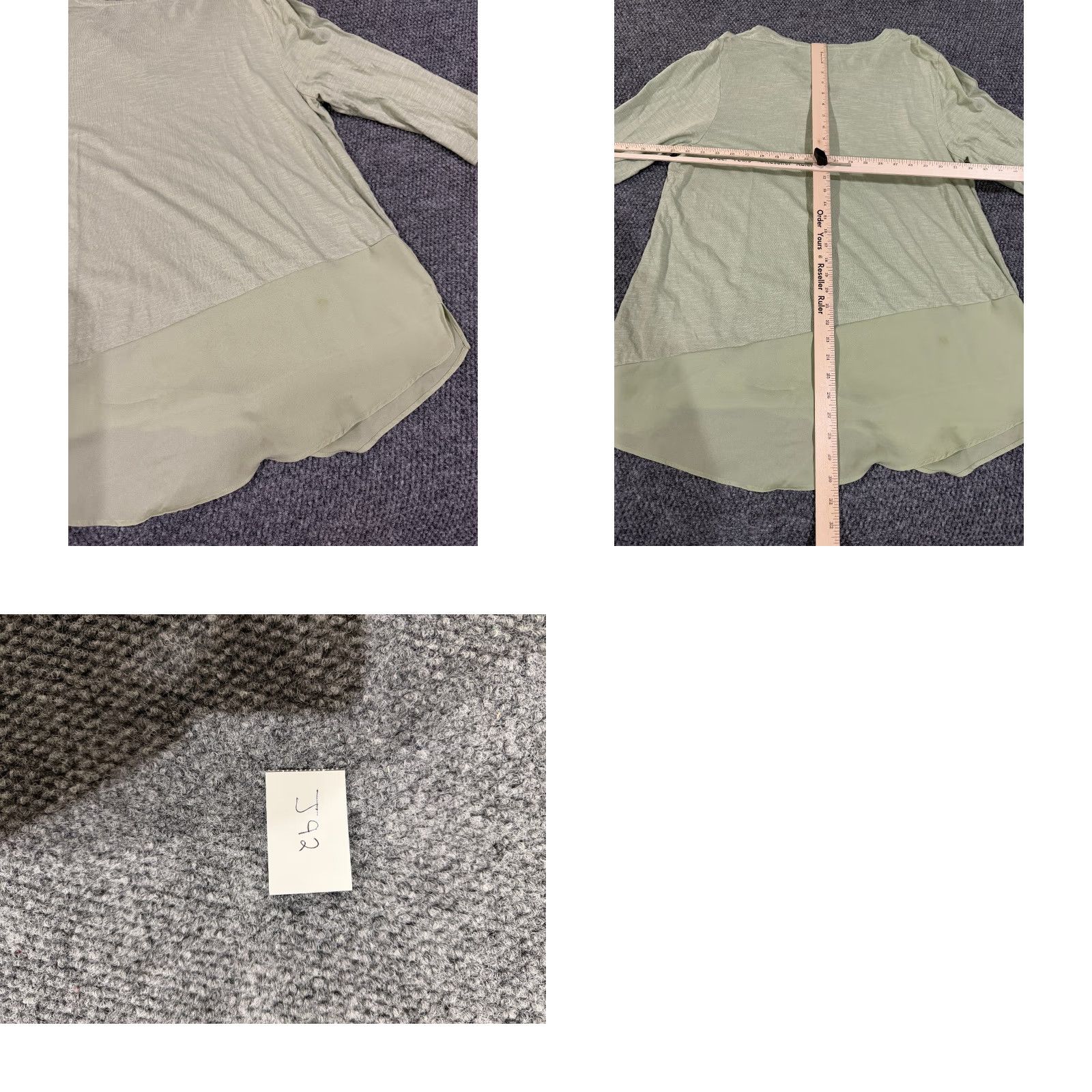 Vintage Chicos Blouse Shirt Womens 3 Green Long Sleeve Layered Lightweight Casual Scoop Neck Pullover All Seasons Regular Handmade No N/A Size XS / US 0-2 / IT 36-38 - 8 Thumbnail