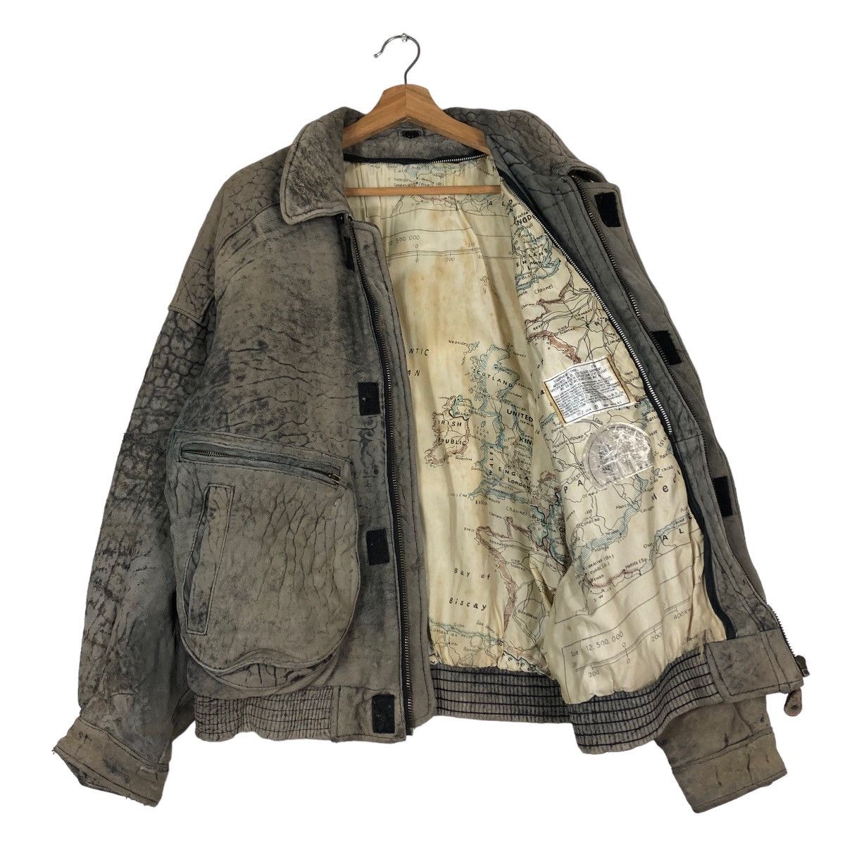 Vintage 🔥Vintage Fly Leather Jacket Bomber Map Lining Military Size US M / EU 48-50 / 2 - 11 Thumbnail