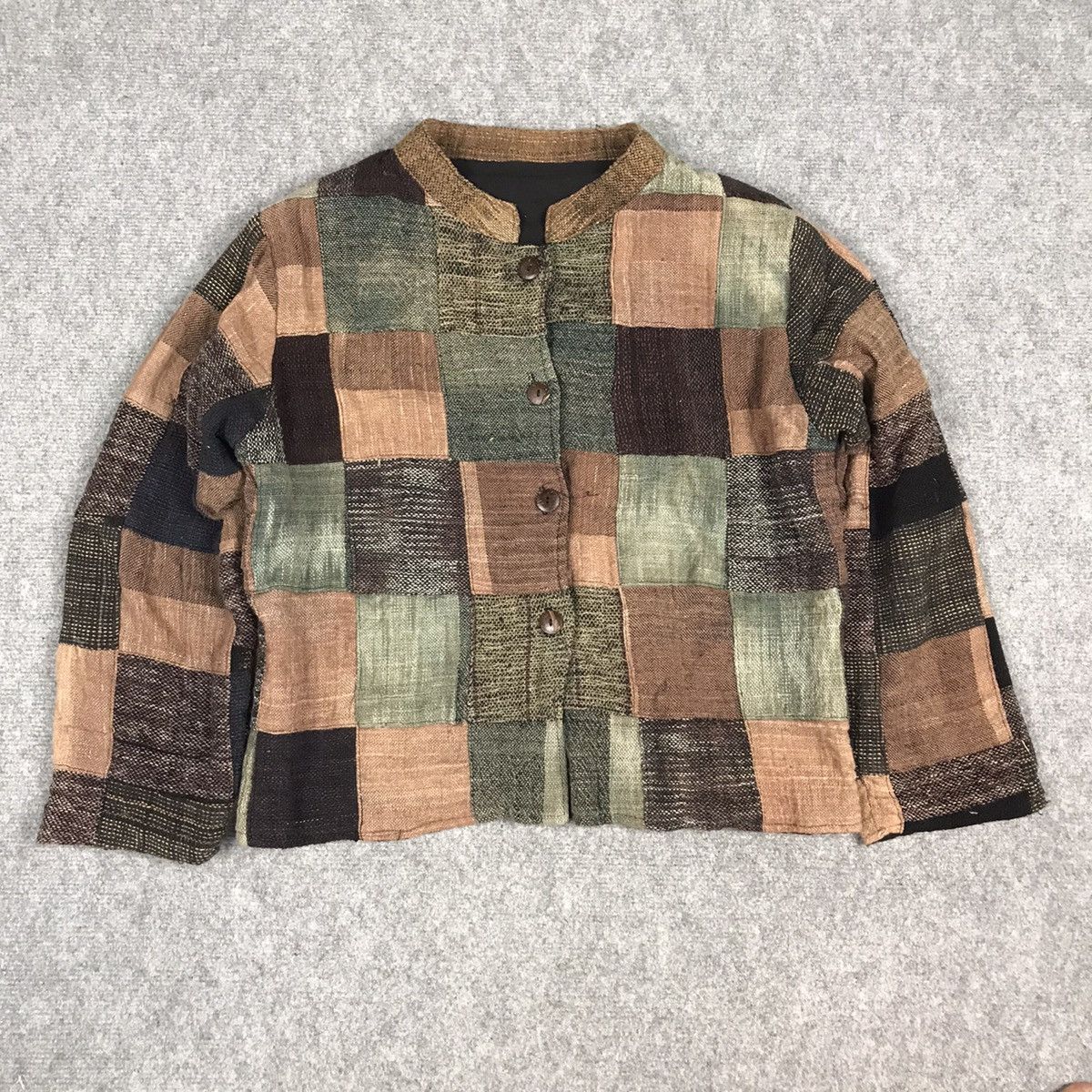 Japanese Brand BORO PATCHWORK JAPAN STYLE BUTTON WOMNA JACKET Size S / US 4 / IT 40 - 2 Thumbnail