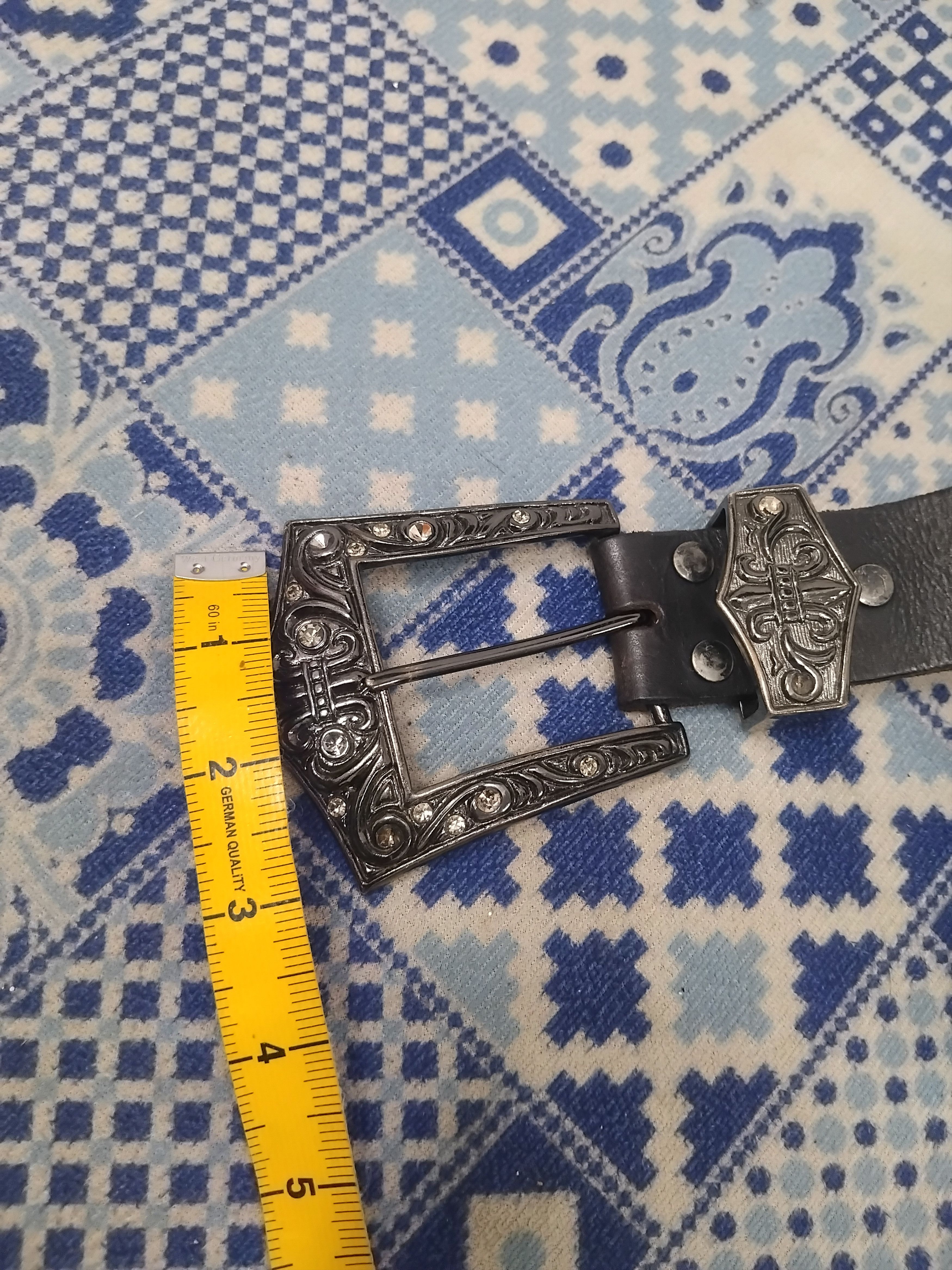 Isamu Katayama Backlash 💥Diablo punk rock leather solid brass belt Size ONE SIZE - 8 Thumbnail