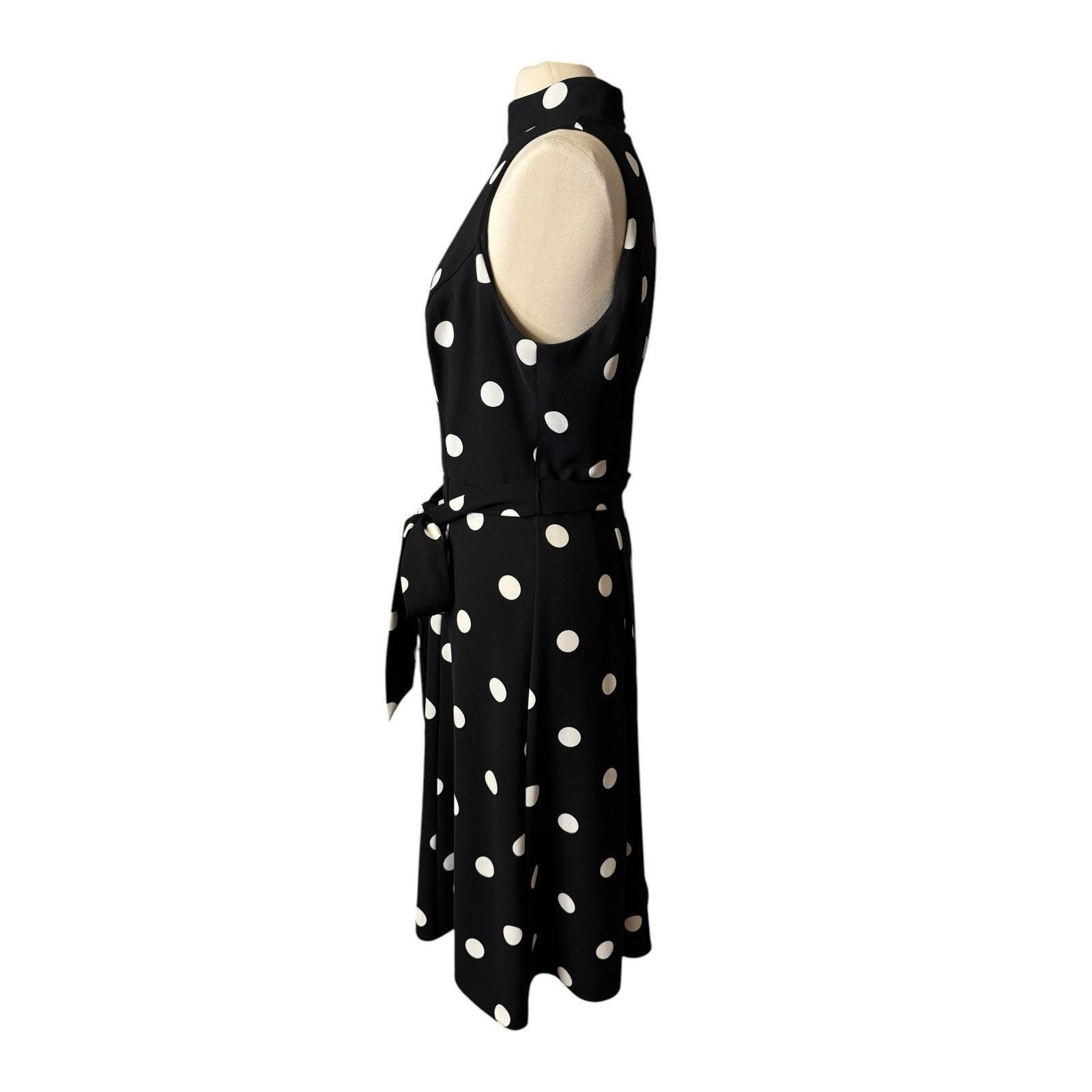 Lauren Ralph Lauren Ralph Lauren Black White Polka Dot Midi Dress Size XXL / US 16-18 / IT 52-54 - 5 Thumbnail
