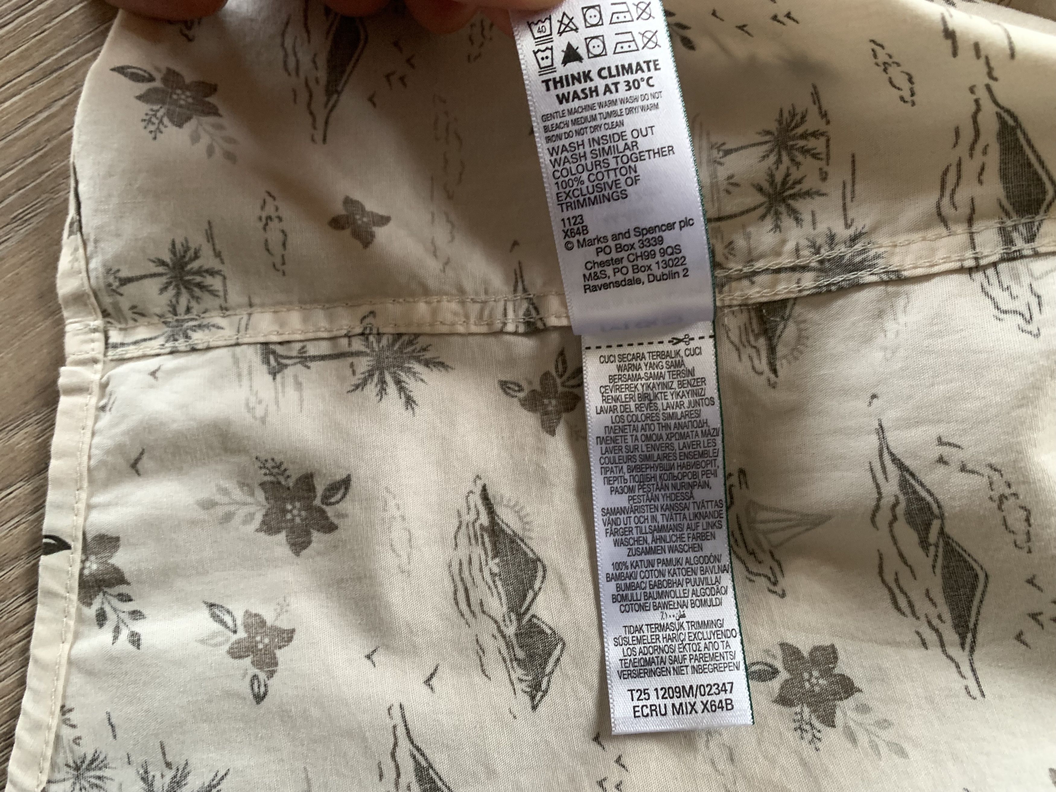 Marks & Spencer Marks & Spencer Cotton Printed Hawaiian Shirt Size US XL / EU 56 / 4 - 7 Thumbnail
