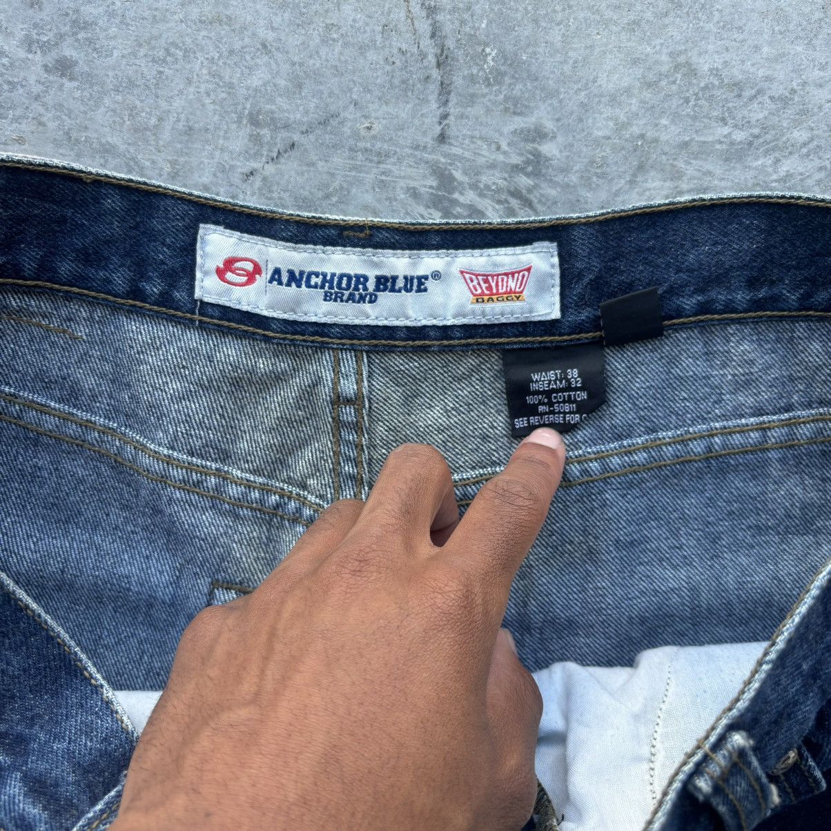 Anchor Blue × Vintage Vintage 90s Anchor Blue Beyond Baggy Jeans Size US 36 / EU 52 - 4 Thumbnail