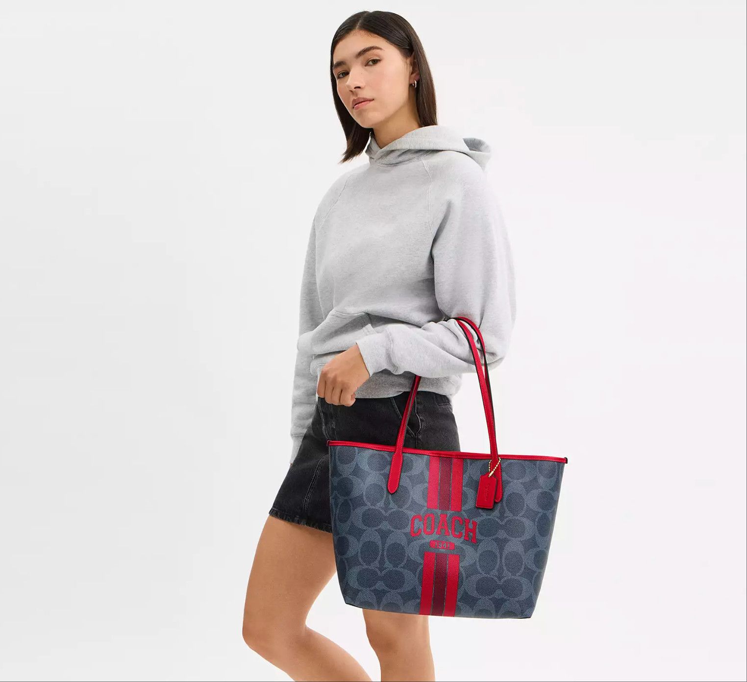 Coach City Tote Bag In Signature Canvas With Coach Graphic CBI79 Size ONE SIZE - 7 Thumbnail