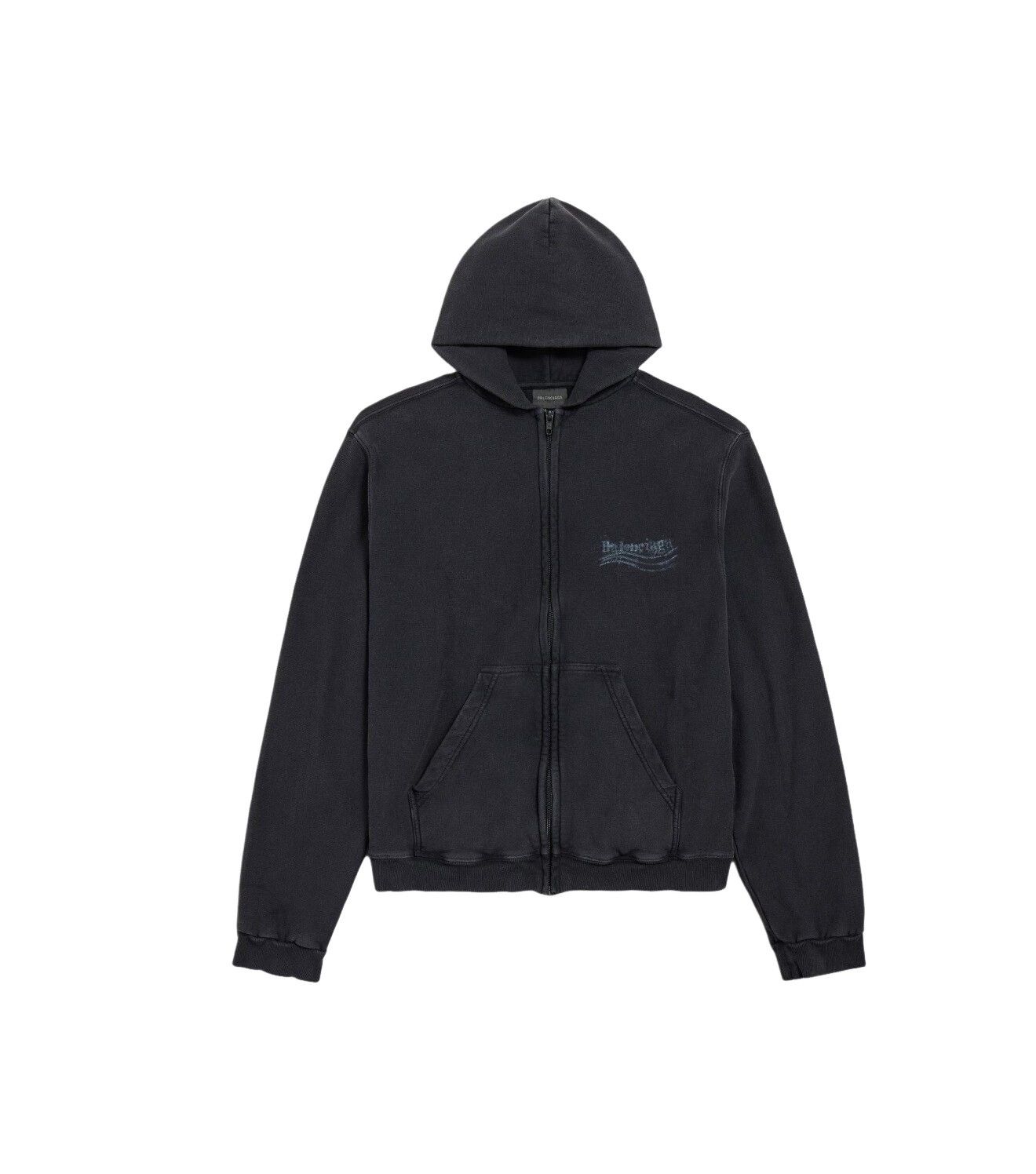 Balenciaga Balenciaga Logo Print Washed Zip Hoodie US L Size US L / EU 52-54 / 3 - 1 Thumbnail