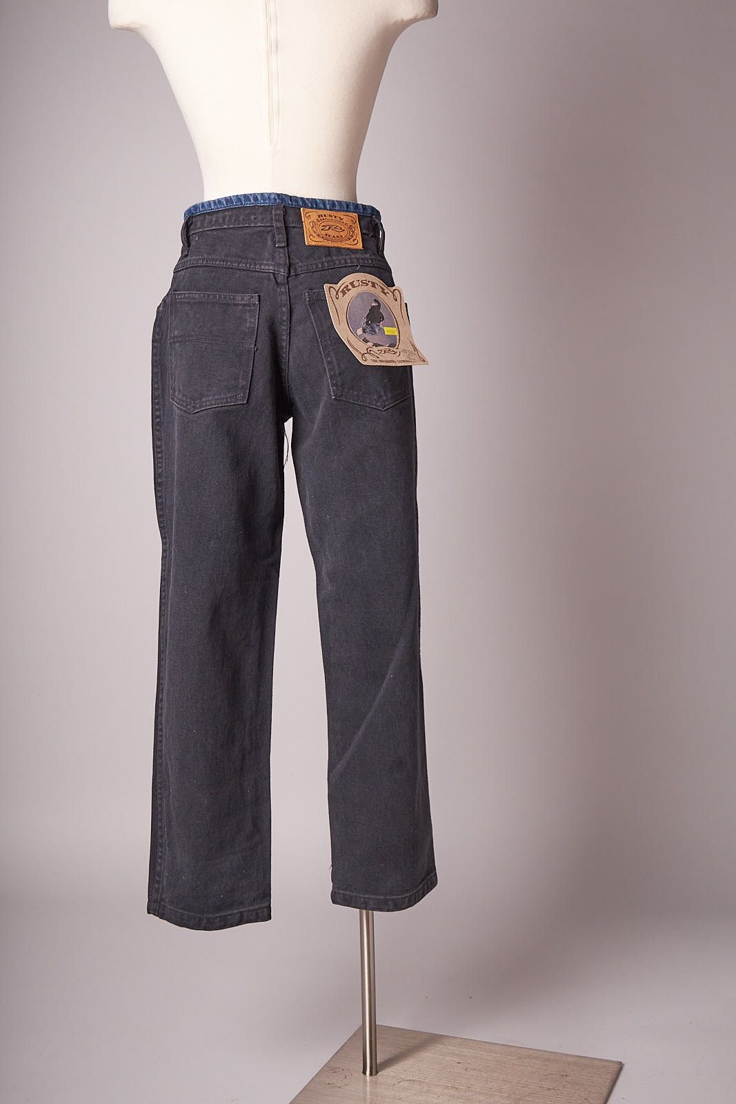 Rusty 1990s Deadstock Rusty Black Jeans With Blue Trim Size US 26 / EU 42 - 3 Thumbnail