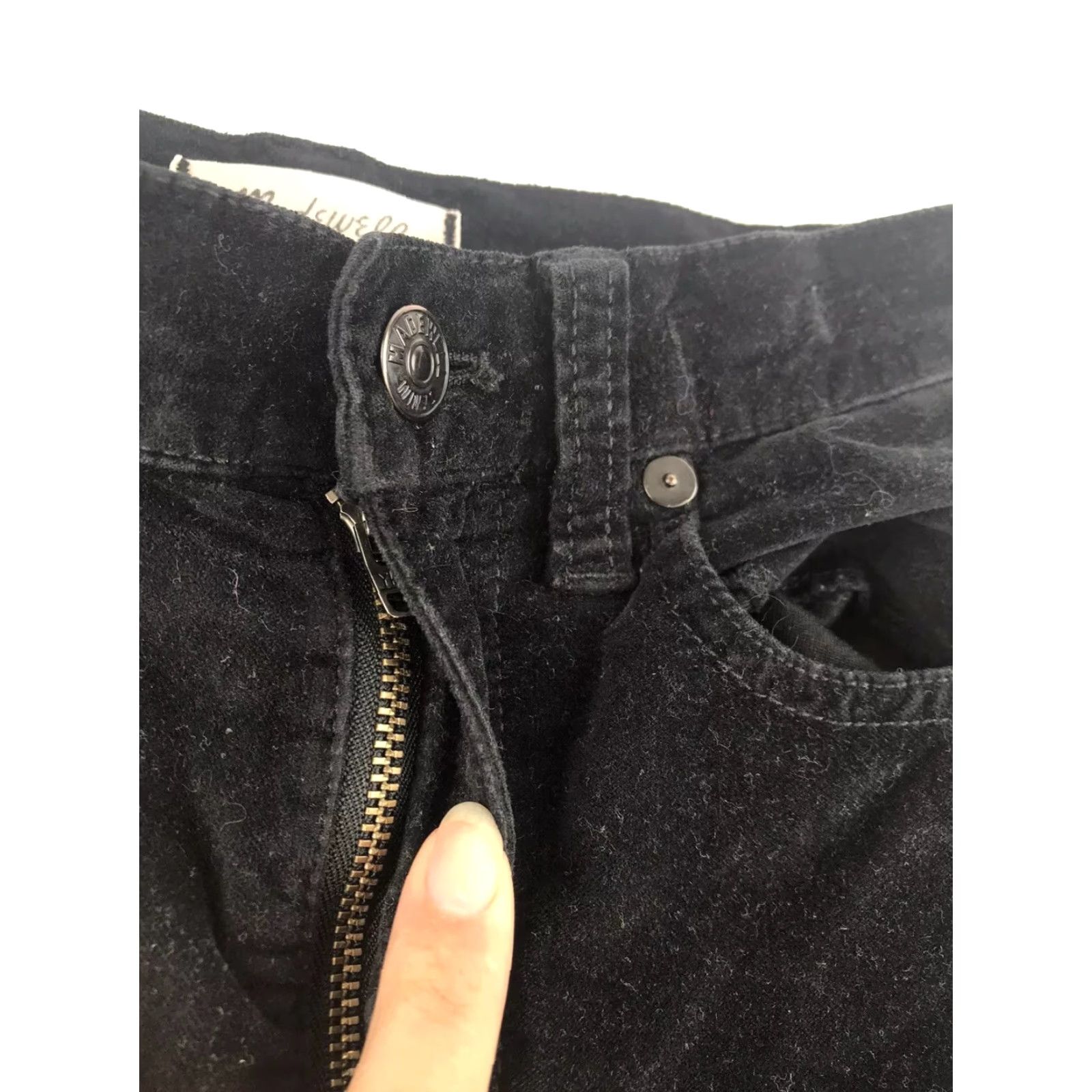 Madewell MADEWELL High Riser Velvet Skinny Women's 24 Black Velveteen Jeans EUC Size 42" / US 20 - 7 Thumbnail
