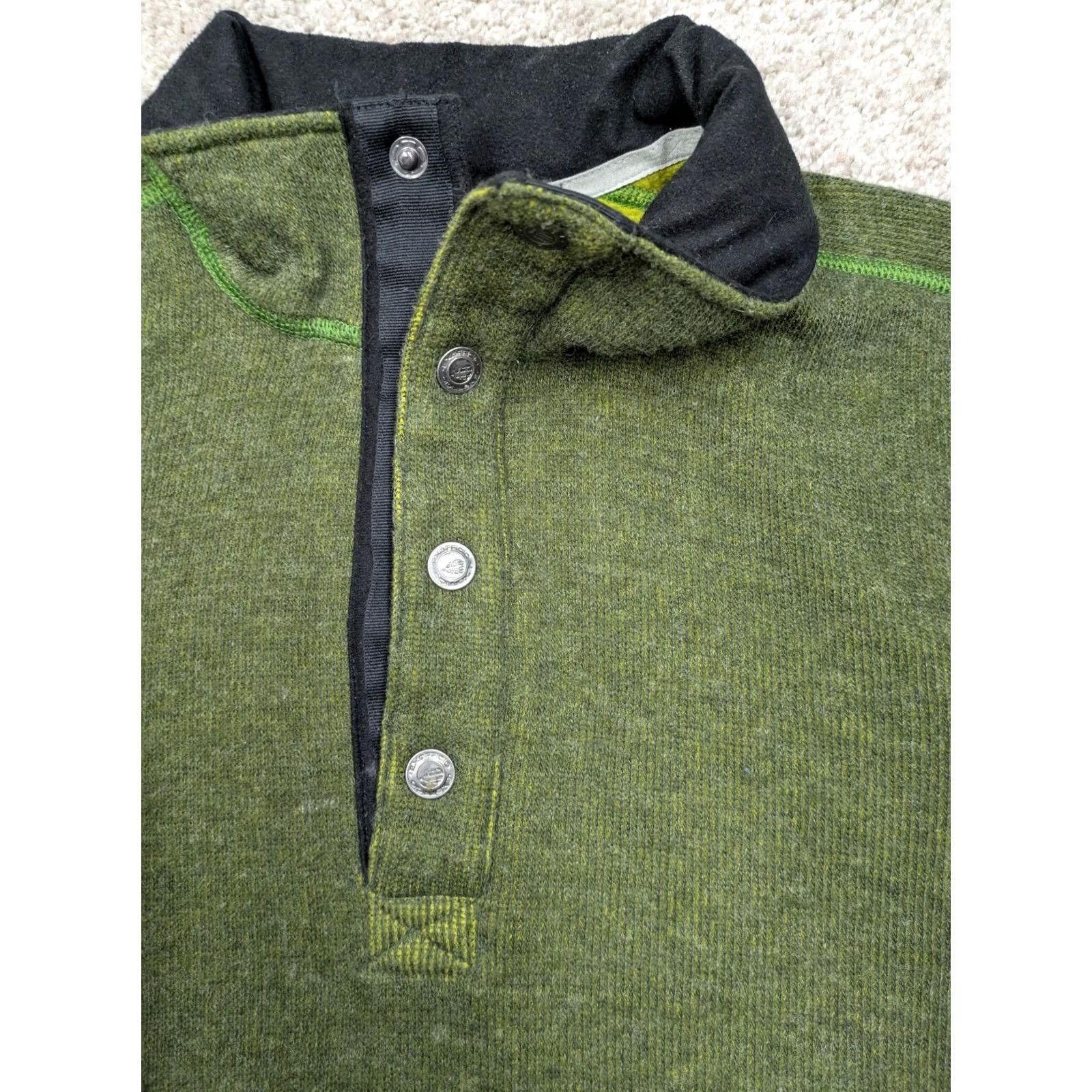 ExOfficio ExOfficio Jacket Mens L Large Green Pullover Wool Blend Quarter 1/4 Snap Size US L / EU 52-54 / 3 - 3 Thumbnail