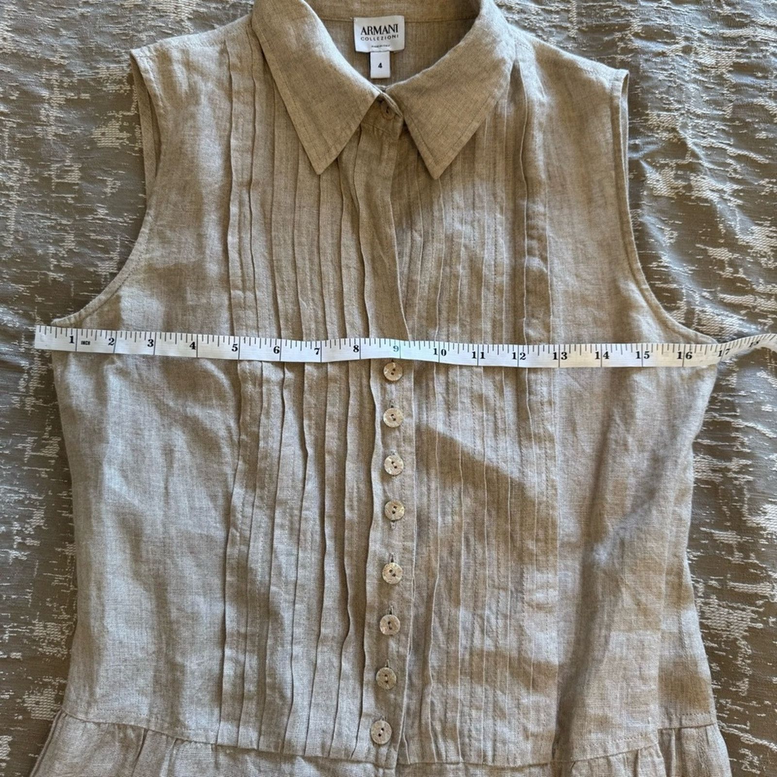 Armani Collezioni ARMANI Collezioni Linen Sleeveless Top, Size 4 Size S / US 4 / IT 40 - 5 Thumbnail