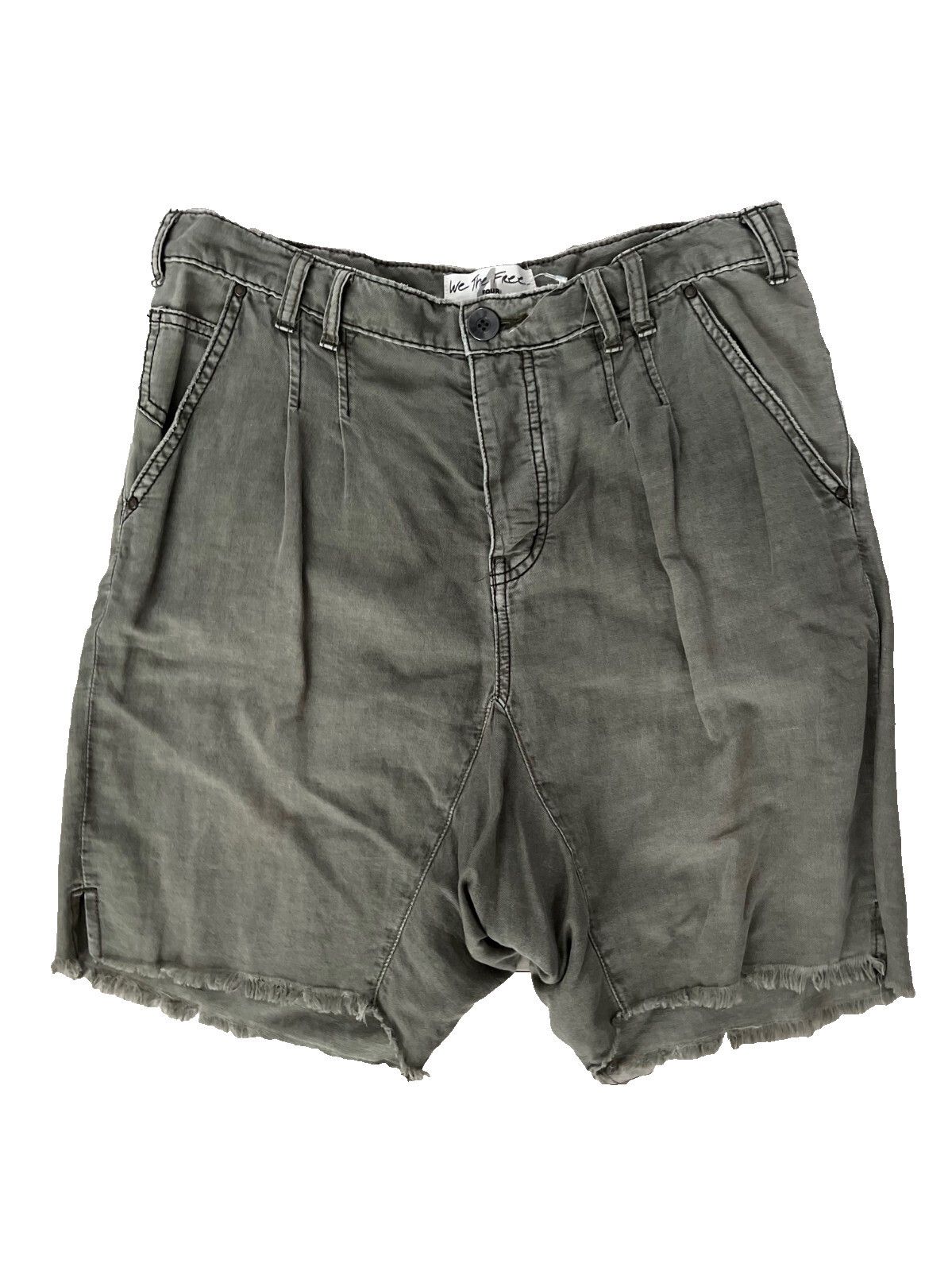 Free People Free People We the Free High Rise Shorts Army Green ( 4 ) Size 27" / US 4 / IT 40 - 1 Thumbnail