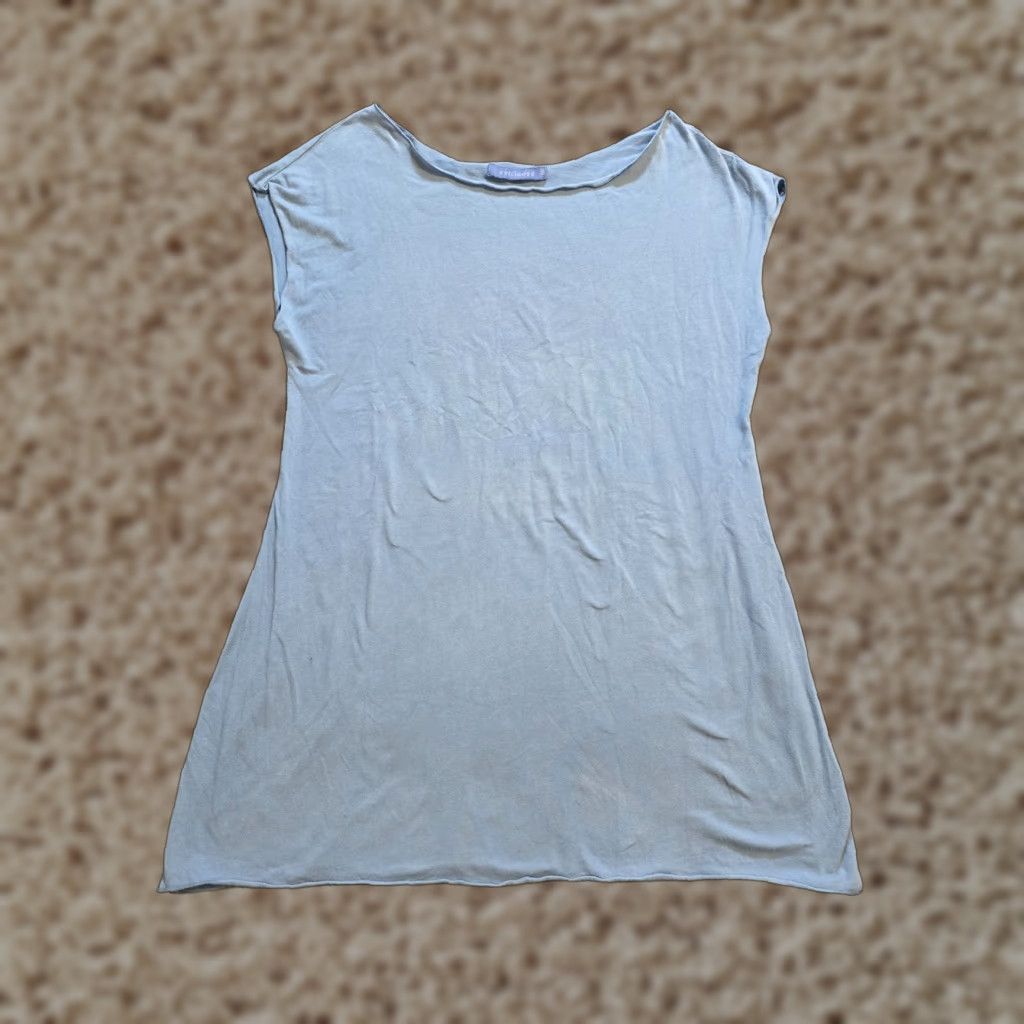 Vintage Cutloose Top Womens Tunic Short Sleeve Blue Size M Jersey Cotton Blend Stretch Casual Shirt Womens Size M / US 6-8 / IT 42-44 - 1 Thumbnail