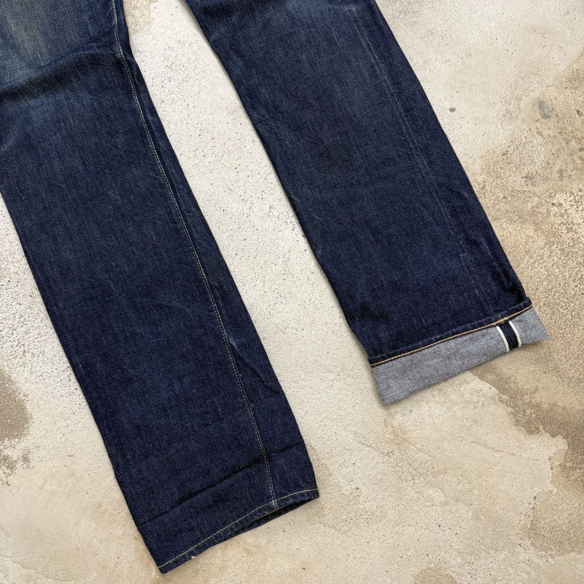 Full Count & Co. Selvedge Full Count Distress Indigo Chainstitch Denim Pants Size US 30 / EU 46 - 5 Thumbnail