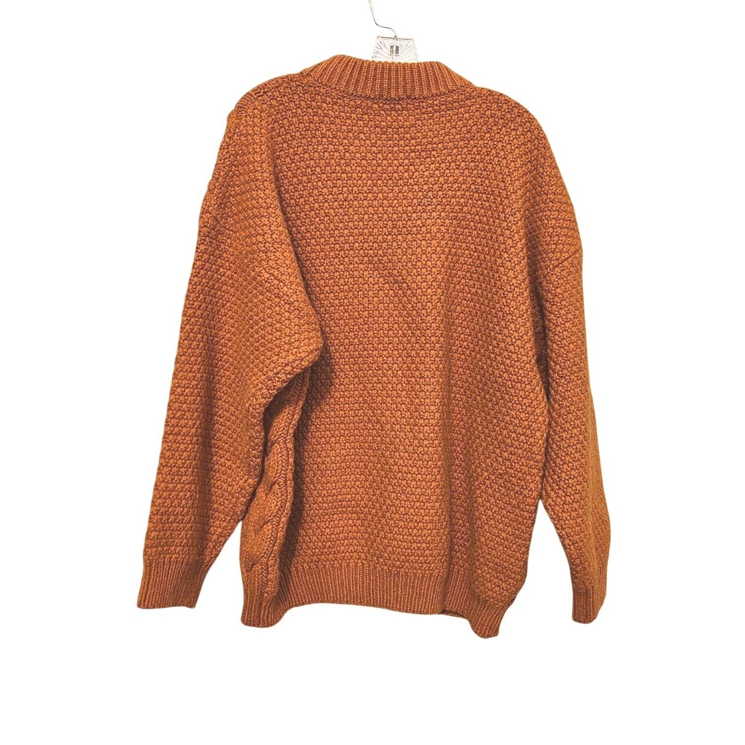 Vintage Stefanel Italy Vintage 80s Wool Alpaca Cable Knit Ochre Pull Size US XL / EU 56 / 4 - 4 Thumbnail