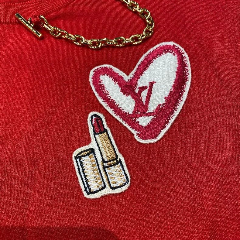 Louis Vuitton LV Valentine's Limited Red Knit Short Sleeve-2505 Size US L / EU 52-54 / 3 - 4 Thumbnail