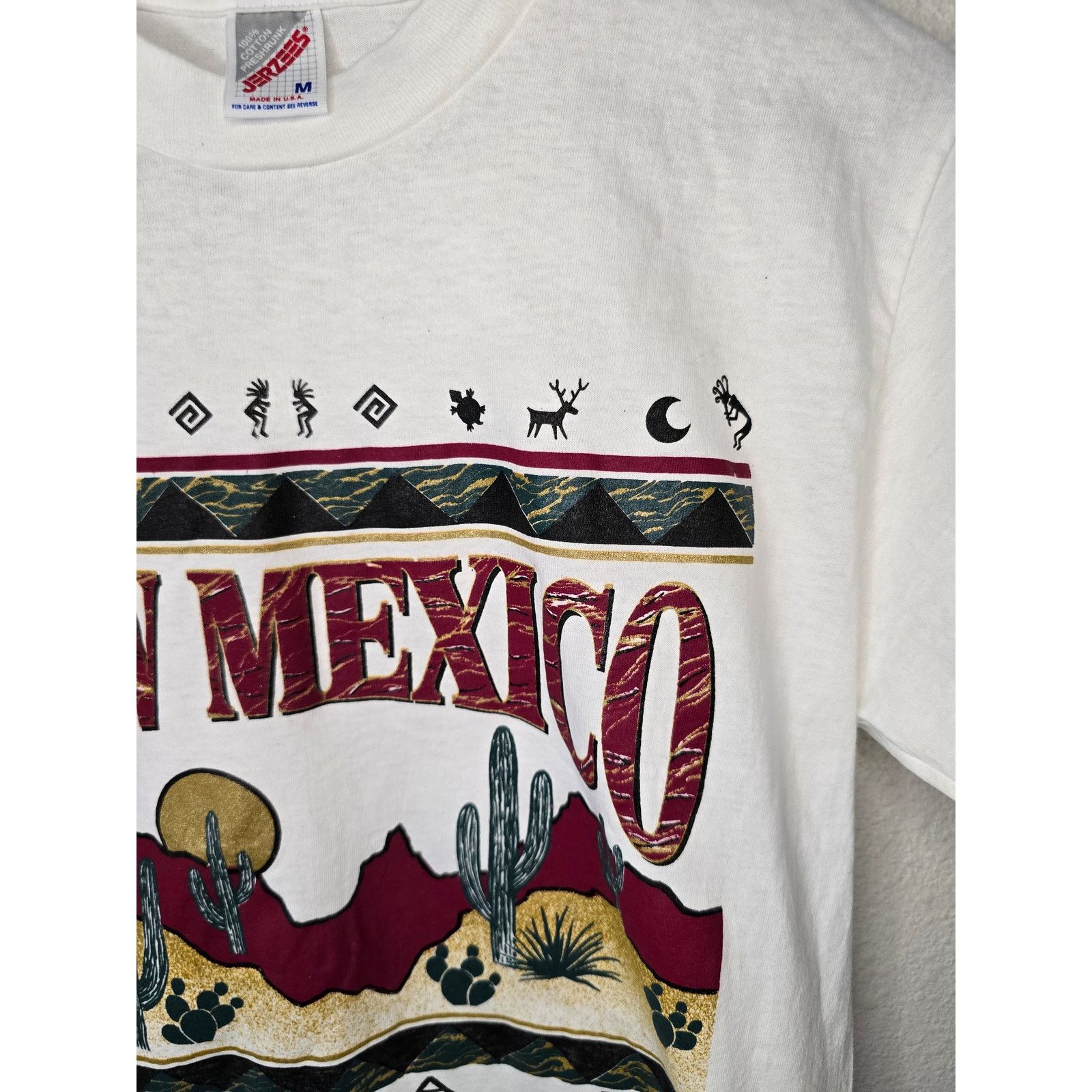 Jerzees × Vintage Vintage Test Print White New Mexico Floral Door Country Tee Size US M / EU 48-50 / 2 - 2 Thumbnail