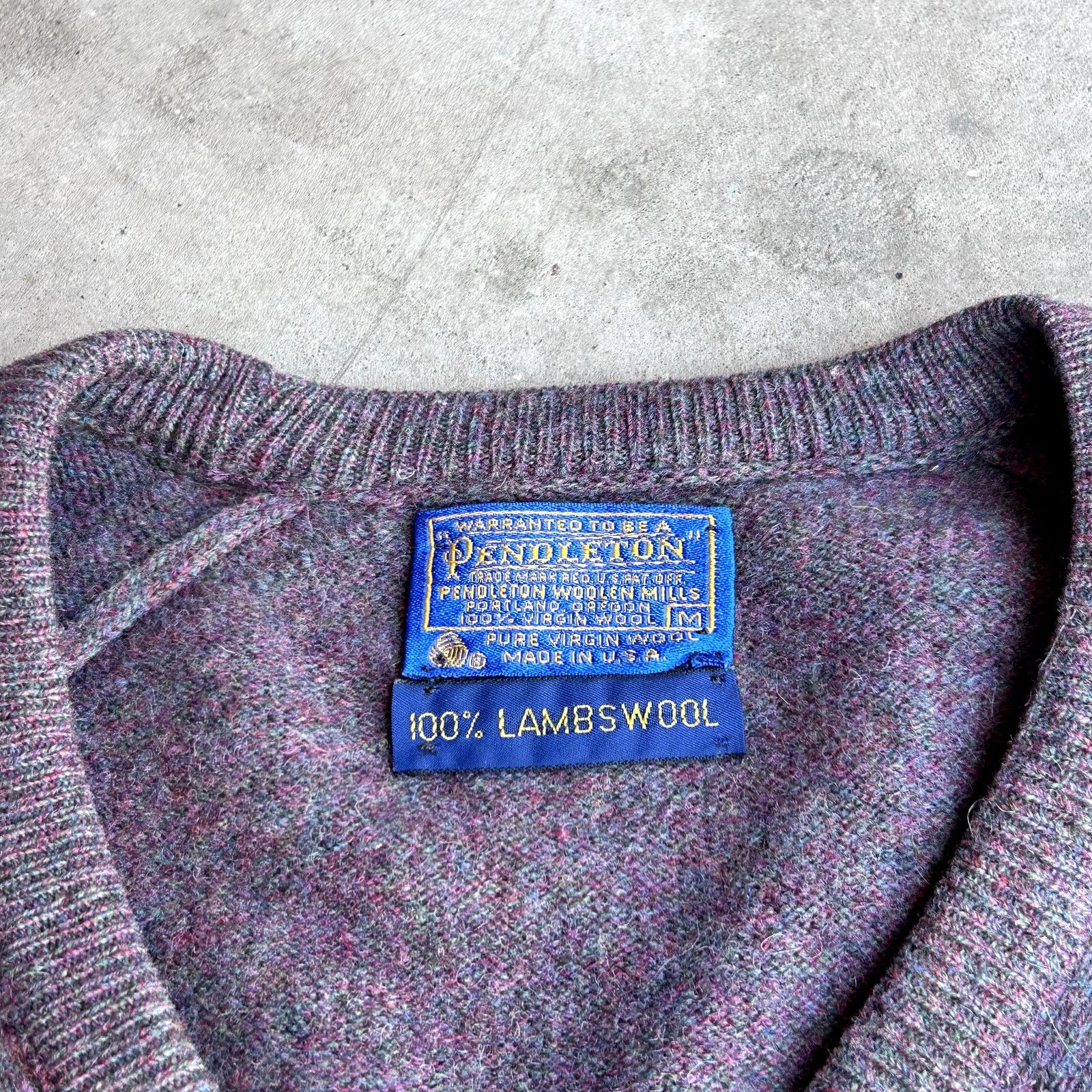 Pendleton Vintage 90s Pendleton V-Neck Sweater Medium Size US M / EU 48-50 / 2 - 2 Thumbnail