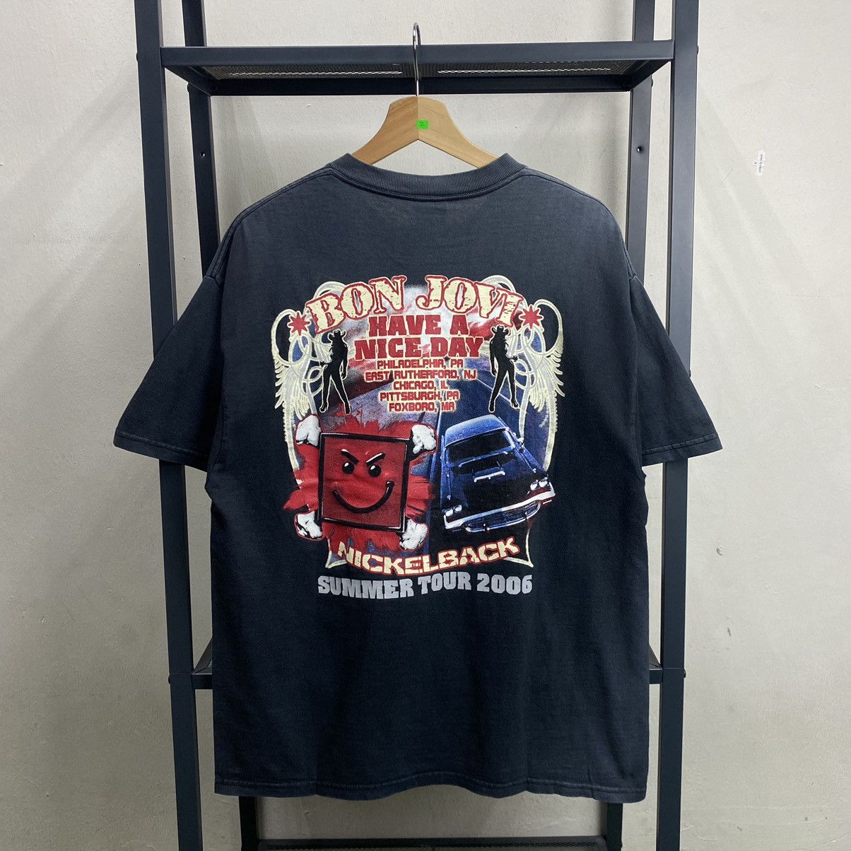 Band Tees Vintage Bon Jovi Nickelback 2006 World Tour Have A Nice Day Size US L / EU 52-54 / 3 - 2 Thumbnail