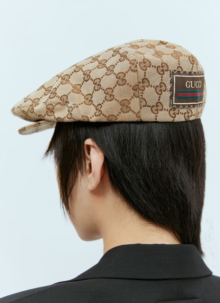 Gucci *NEW* GUCCI GG Monogram Flat Cap Hat Logo Demna Runway Size ONE SIZE - 3 Thumbnail