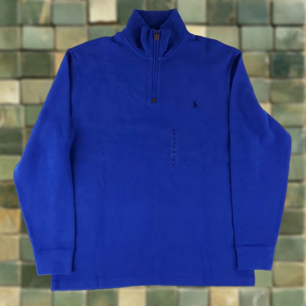 Polo Ralph Lauren Polo Ralph Lauren 1/4 Zip Pullover Cotton Blue Long Sleeve Mens L NWT Shirt Size US L / EU 52-54 / 3 - 1 Thumbnail