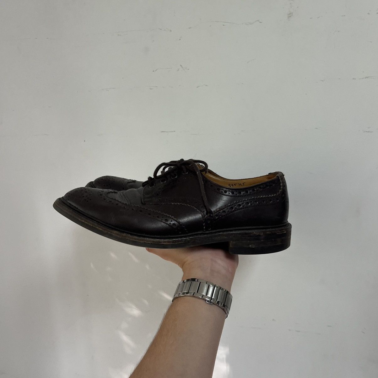 Tricker's Trickers Bourton Brogue Shoes Brown Leather Size US 10.5 / EU 43-44 - 4 Thumbnail