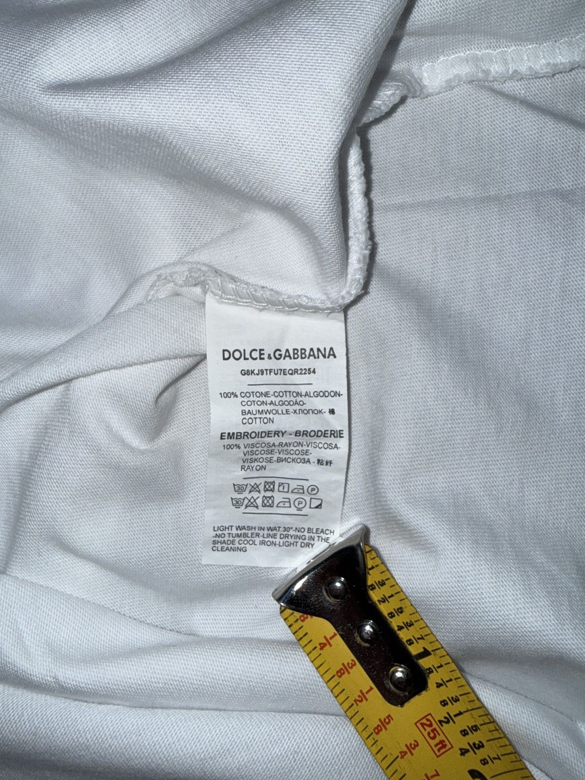 Dolce & Gabbana Dolce & Gabbana White Logo Plaque Cotton Crew Neck T-shirt Size US XL / EU 56 / 4 - 11 Thumbnail