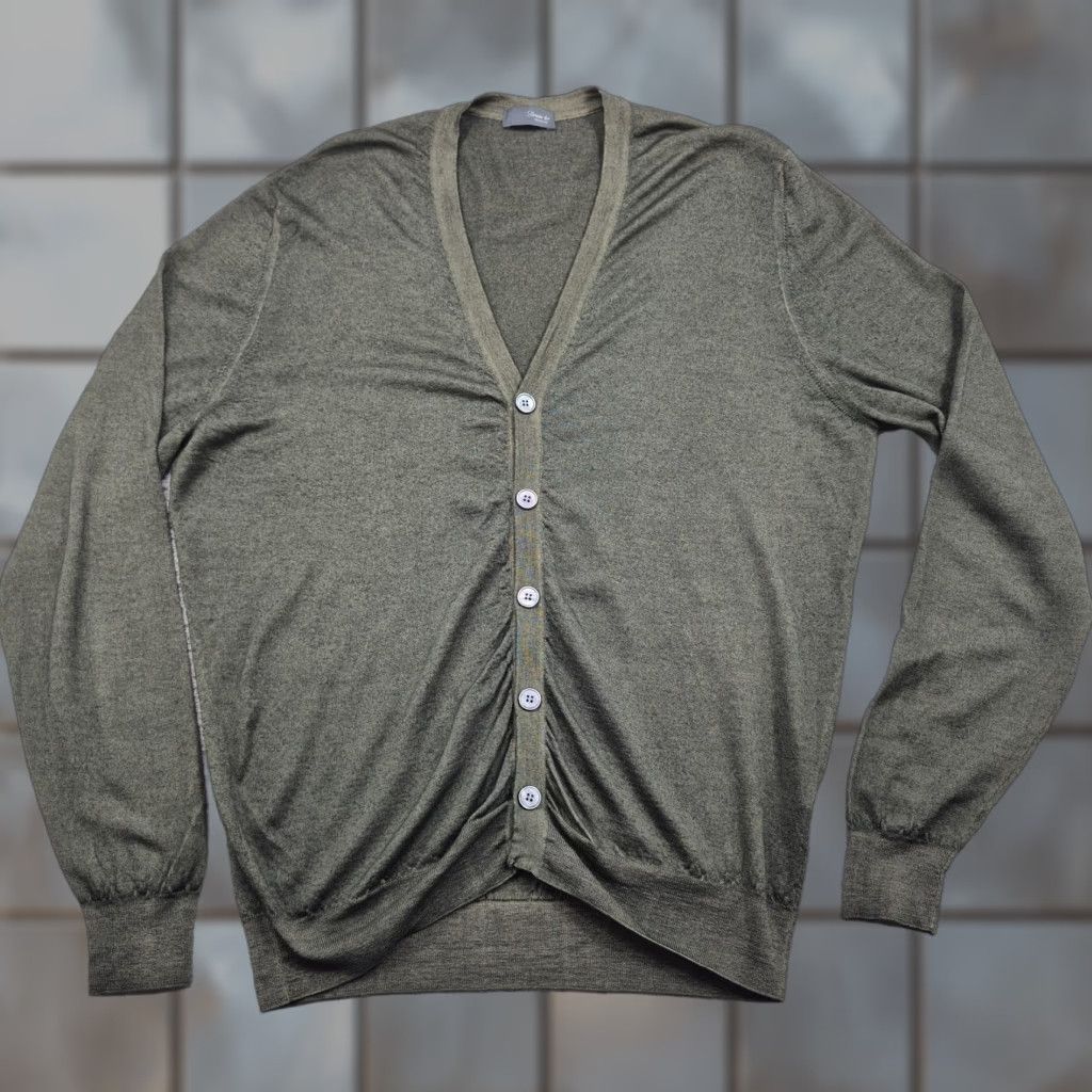 Drumohr Drumohr Cardigan Sweater Mens Large Green 100% Merino Wool V Neck Made Italy Size US L / EU 52-54 / 3 - 1 Thumbnail