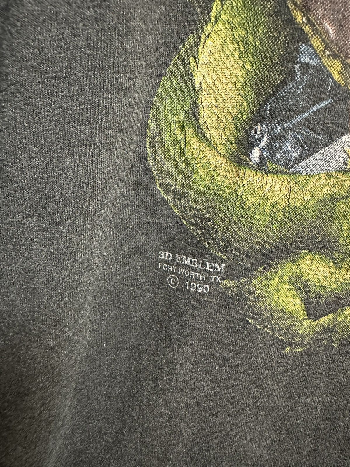 Harley Davidson × Vintage Vtg 90s 3D Emblem Harley-Davidson T-Shirt Knight Dragon 1990 Size US XL / EU 56 / 4 - 3 Thumbnail