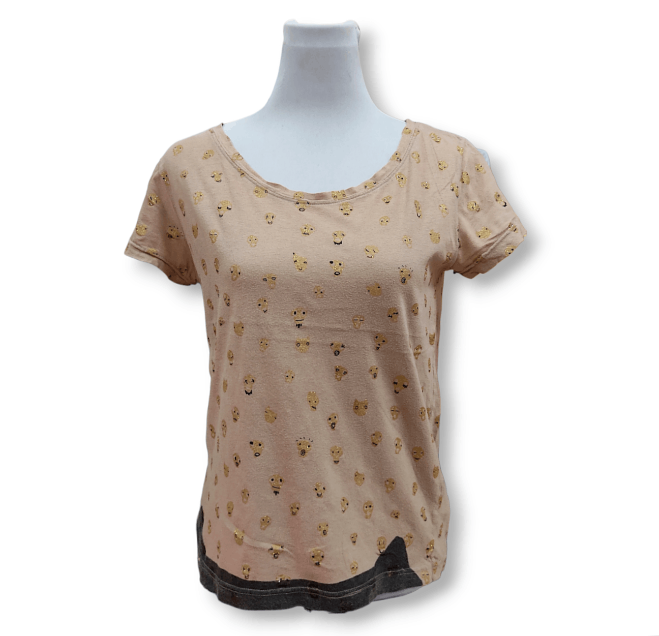 Tsumori Chisato Cats Skull Faces Monogram T-shirt