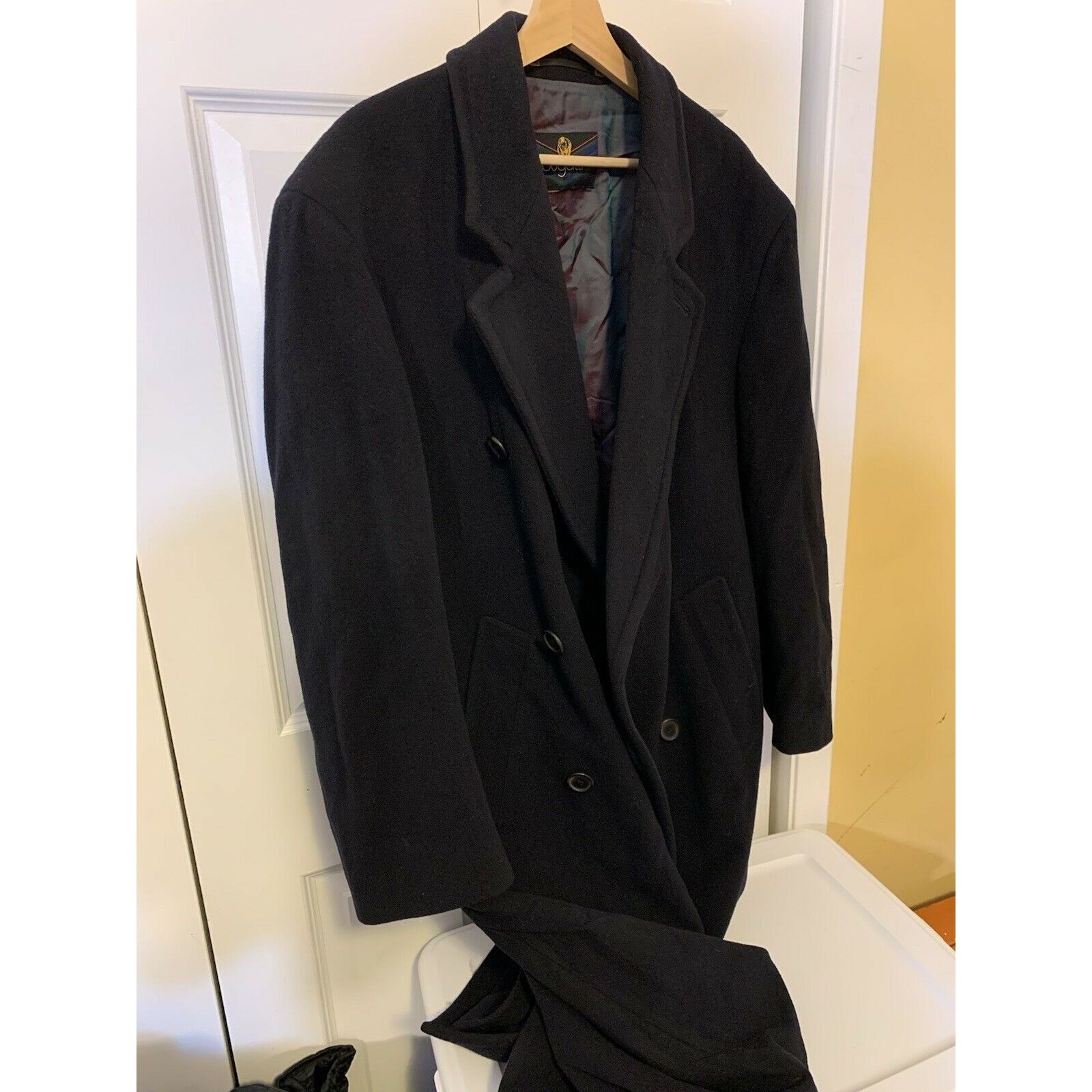 image of Bugatti Wool Overcoat Men’S Size M German Size 24 Black, Men's