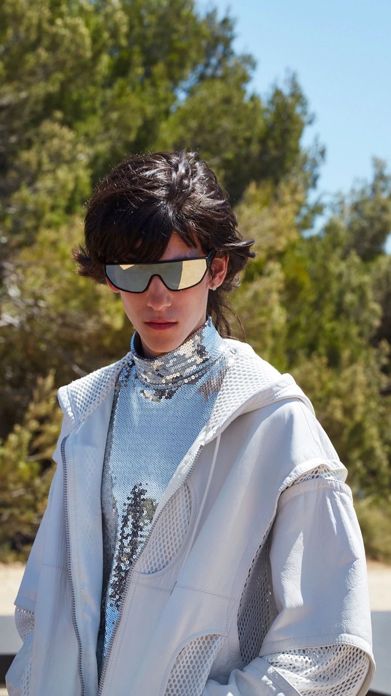 Celine × Hedi Slimane SS22 White Hooded Leather Bomber Mesh Panneling Size US S / EU 44-46 / 1 - 14 Thumbnail