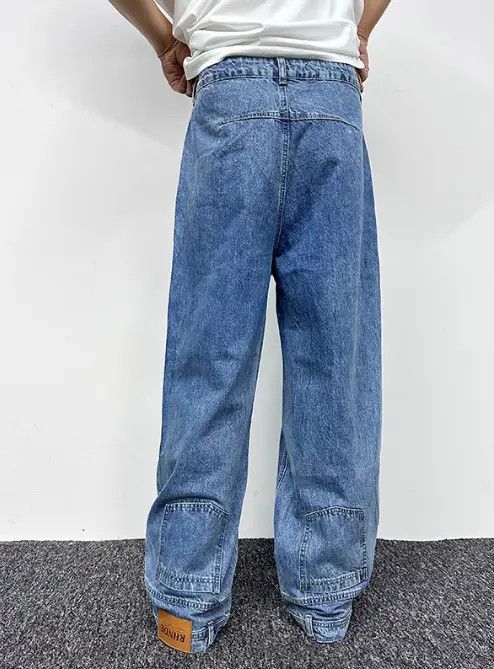 Japanese Brand × Jean Men's retro washed straight stretch all-match jeans Size US 32 / EU 48 - 4 Thumbnail