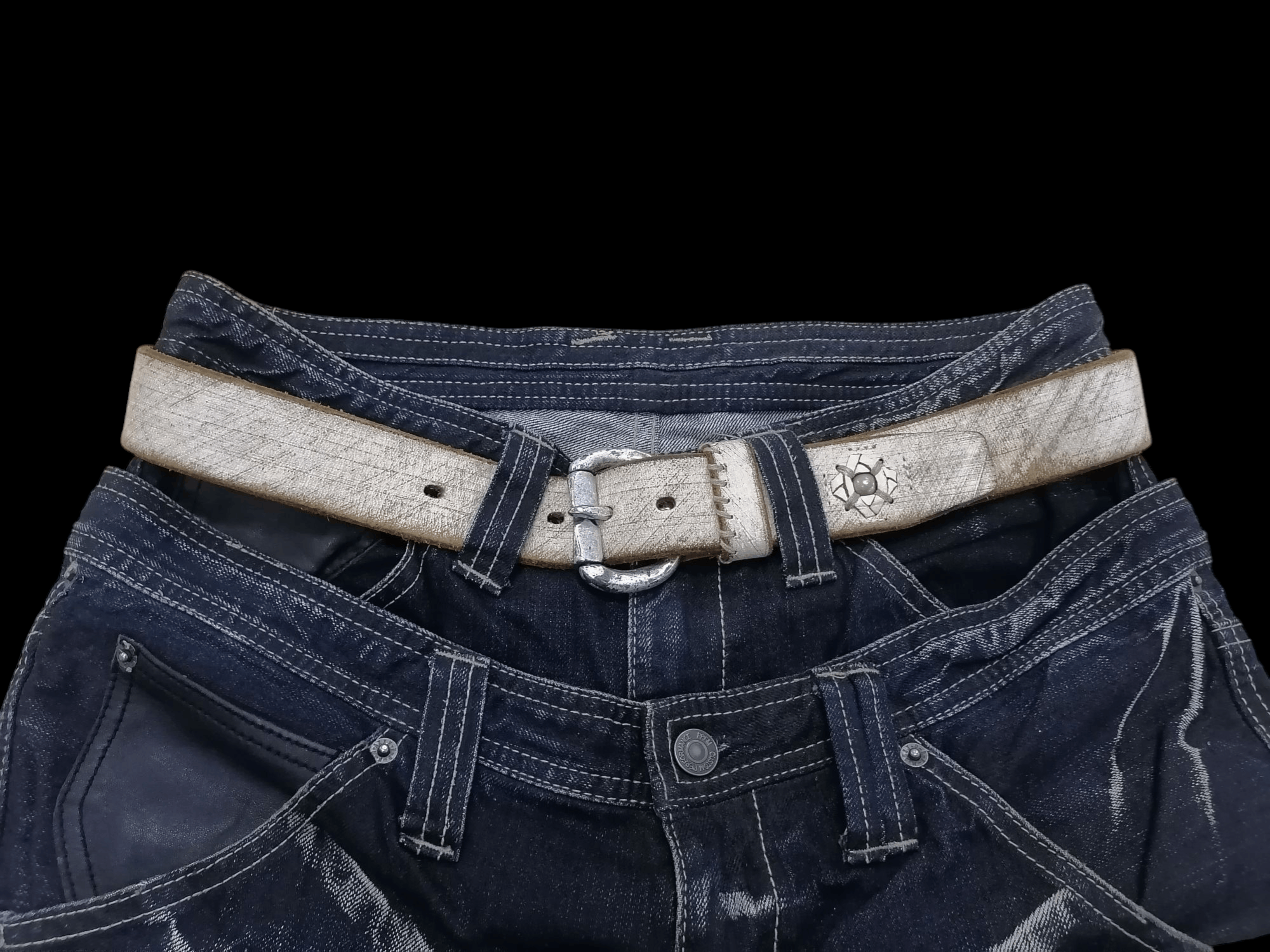 Genuine Leather × Japanese Brand × Takeo Kikuchi Takeo Kikuchi Distressed Design Pure Leather Belts Size ONE SIZE - 2 Thumbnail