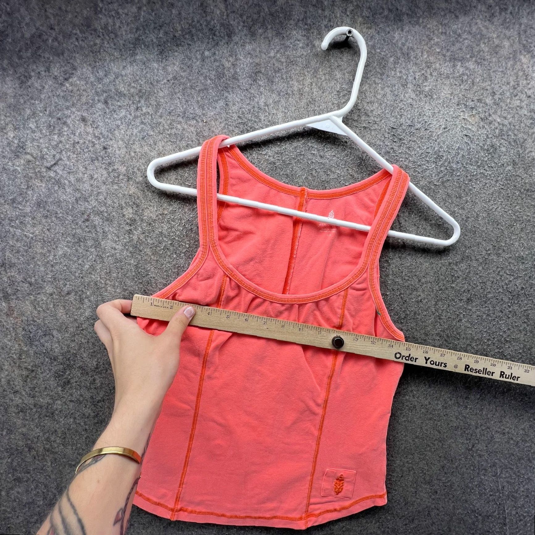 Free People Free People Tank Top Womens L Orange Scoop Neck Stretch Athletic Yoga Shirt Size L / US 10 / IT 46 - 3 Thumbnail
