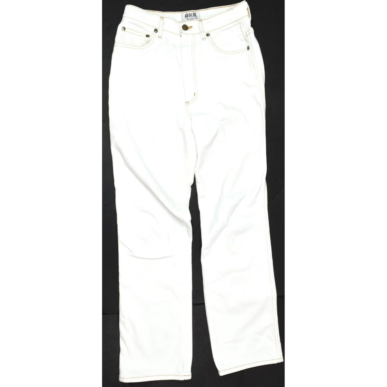 Agolde AGOLDE Jeans Womens 25 White Straight Leg High-Rise Ankle Regular Fit Denim Size 42" / US 20 - 2 Thumbnail