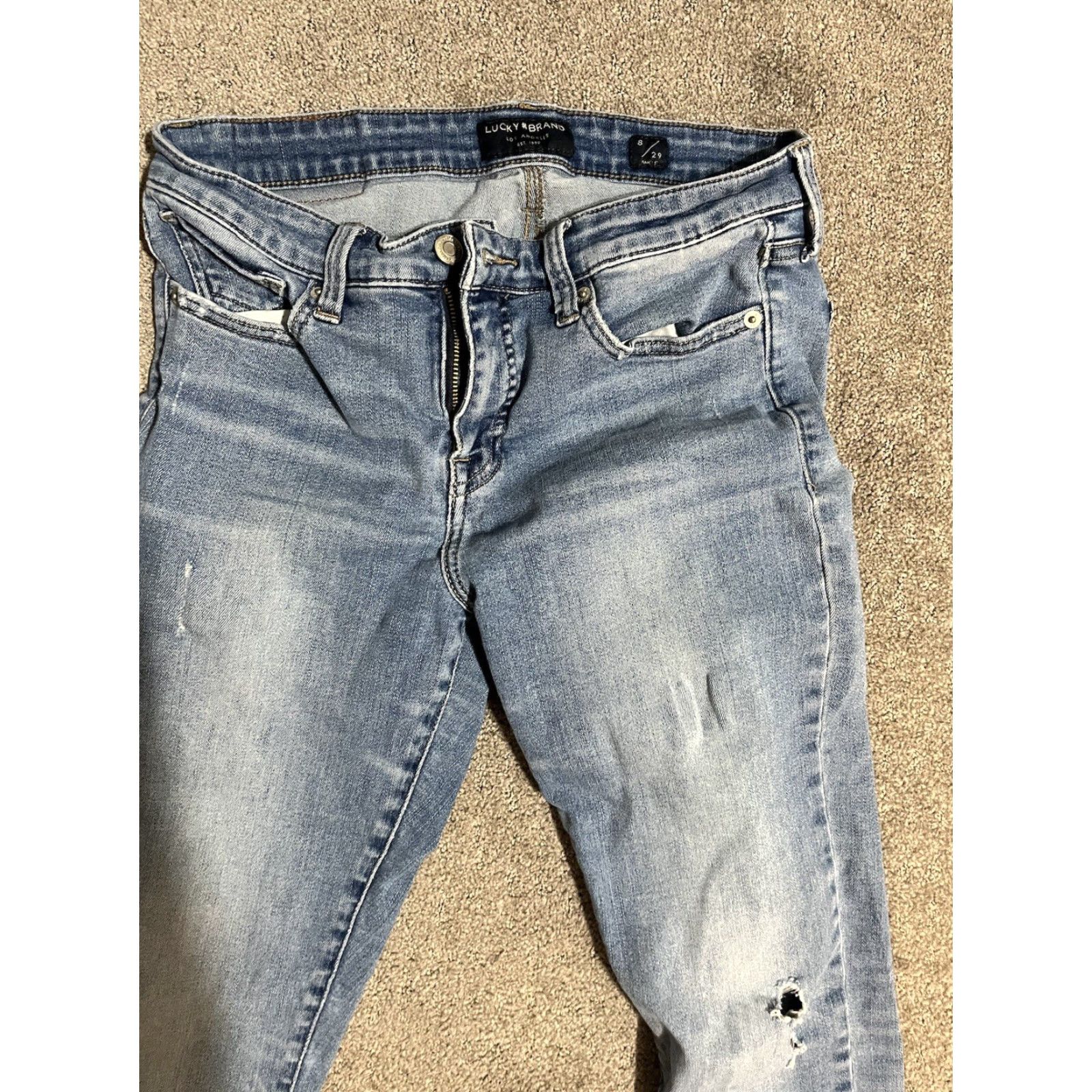 Lucky Brand VINTAGE Lucky Brand Jeans Blue Denim 5-Pocket Skinny Mid Rise Ava Ankle 29W 8/M Med Wash Womens Size 30" / US 8 / IT 44 - 4 Thumbnail