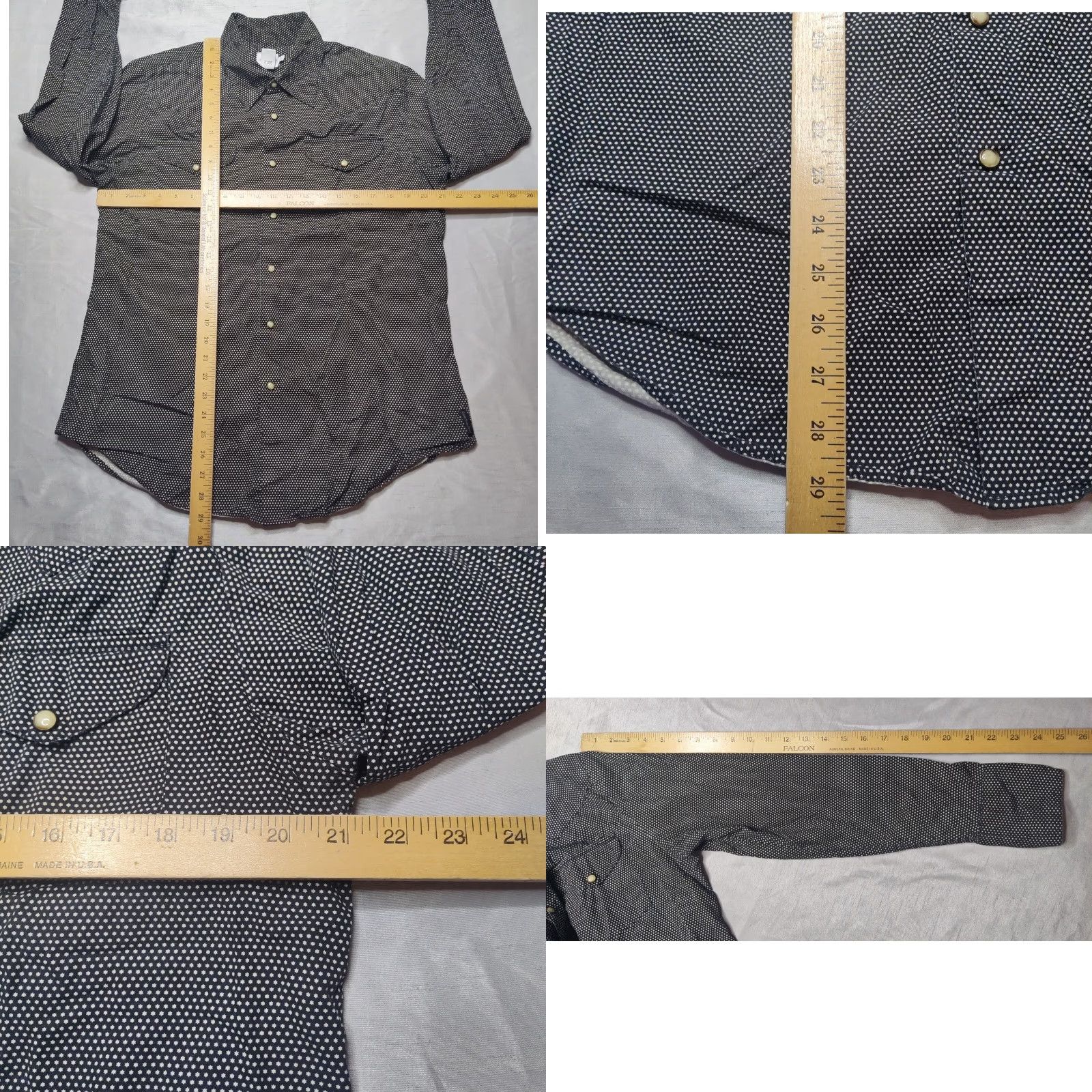 Calvin Klein CALVIN KLEIN Men Medium Star-Dotted Pearl Snap Black Long Sleeve Button-Up Western Shirt Size US M / EU 48-50 / 2 - 8 Thumbnail
