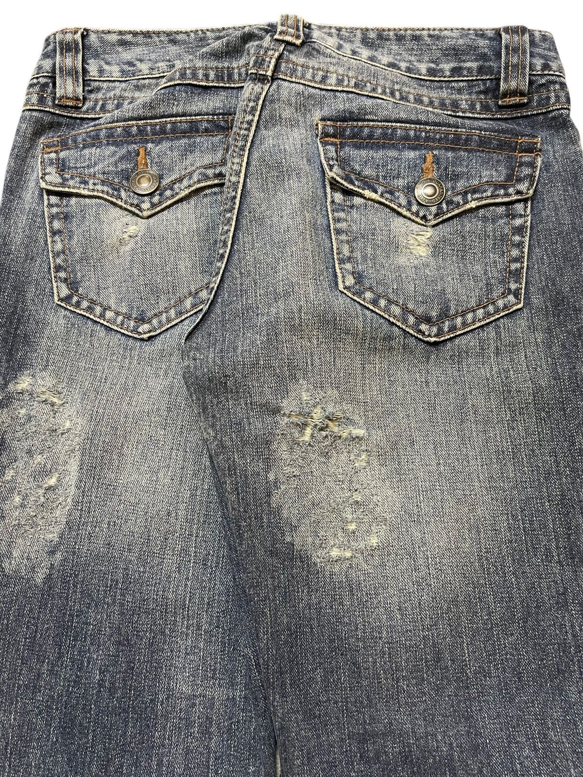 14th Addiction Vintage Japanese Brand Faded Wash Distressed Flared Jeans Size US 28 / EU 44 - 6 Thumbnail