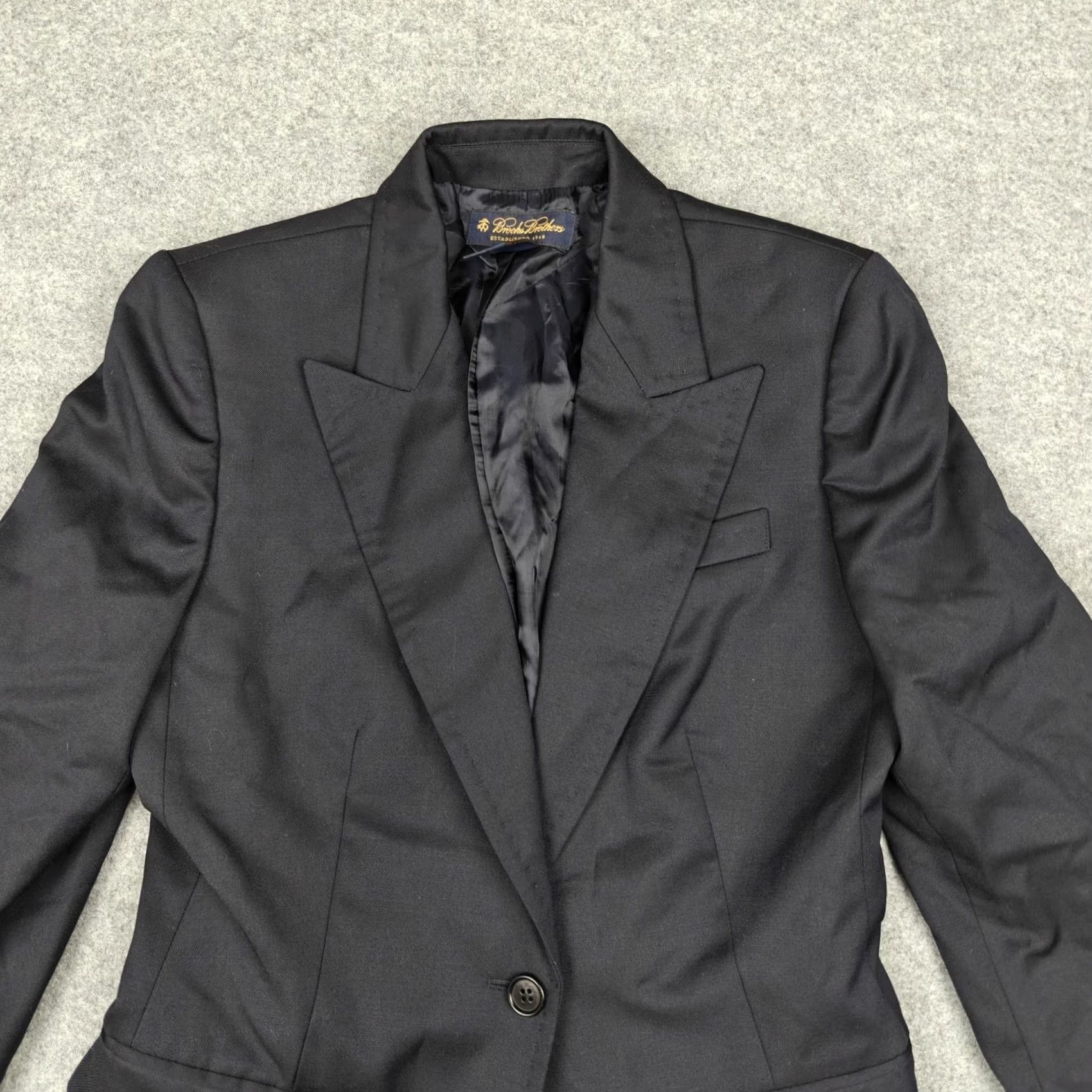 Brooks Brothers Brooks Brothers Blazer Womens 4 Black Wool One Button Lined Suit Jacket Workwear Size S / US 4 / IT 40 - 2 Thumbnail